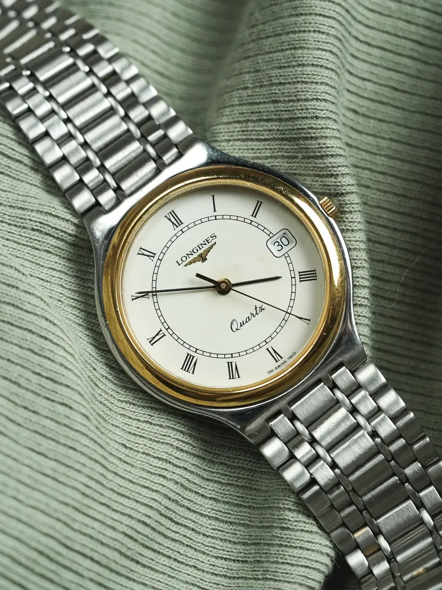 Longines - Bracelet Acier Maille Lunette Or - Papier - 1991 - Atelier Victor