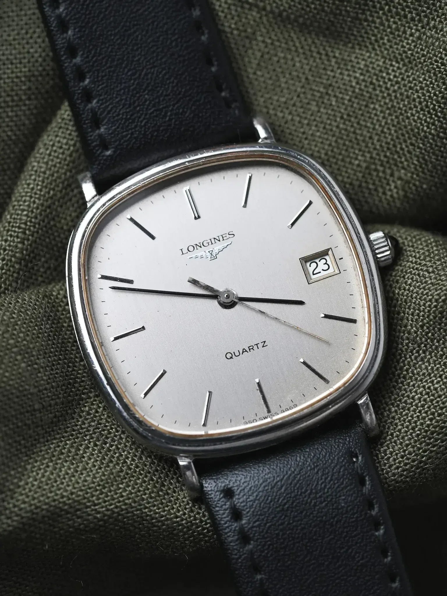 Longines - Cadran TV Acier Patiné date - 1980s - Atelier Victor