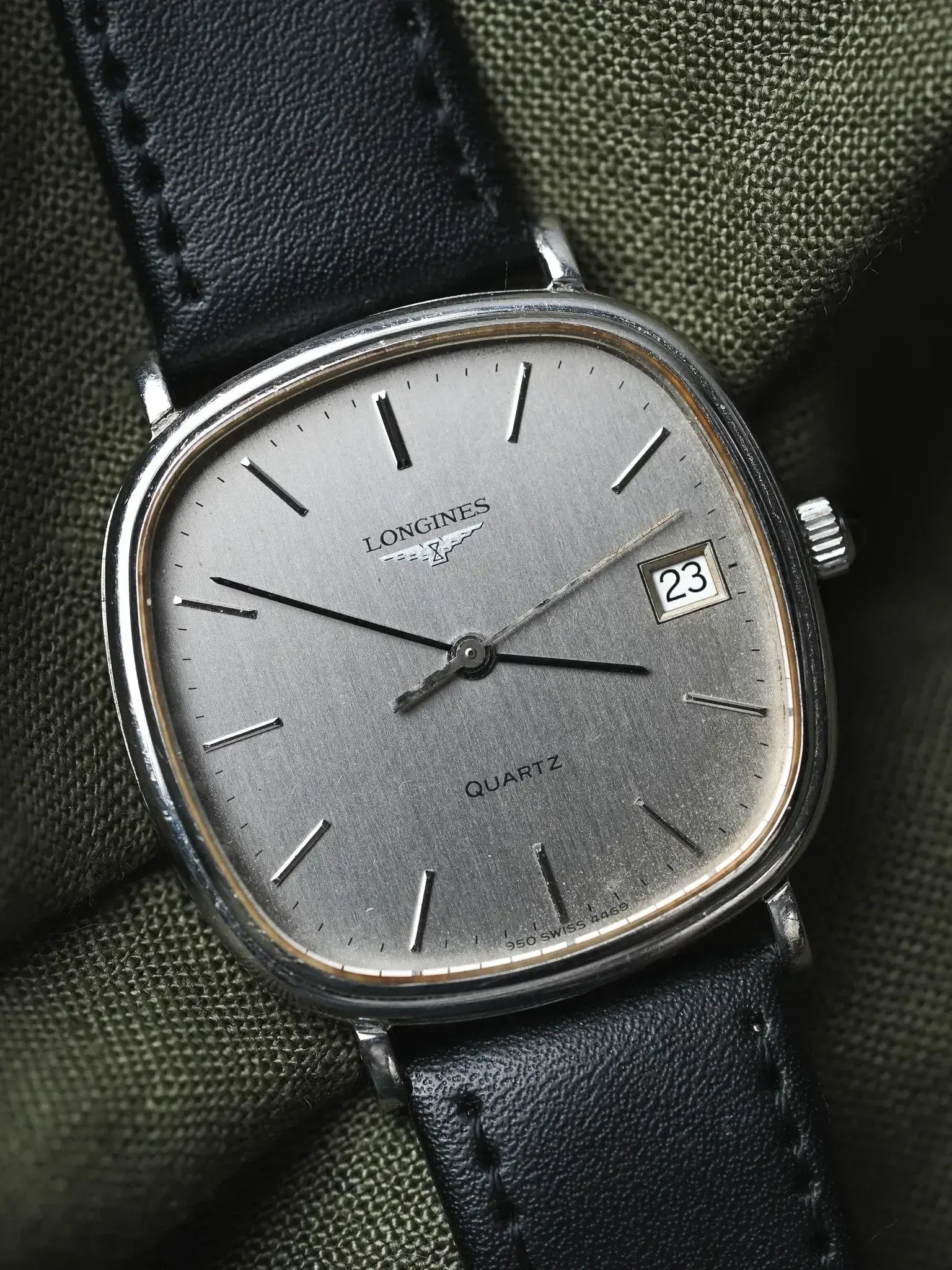 Longines - Cadran TV Acier Patiné date - 1980s - Atelier Victor