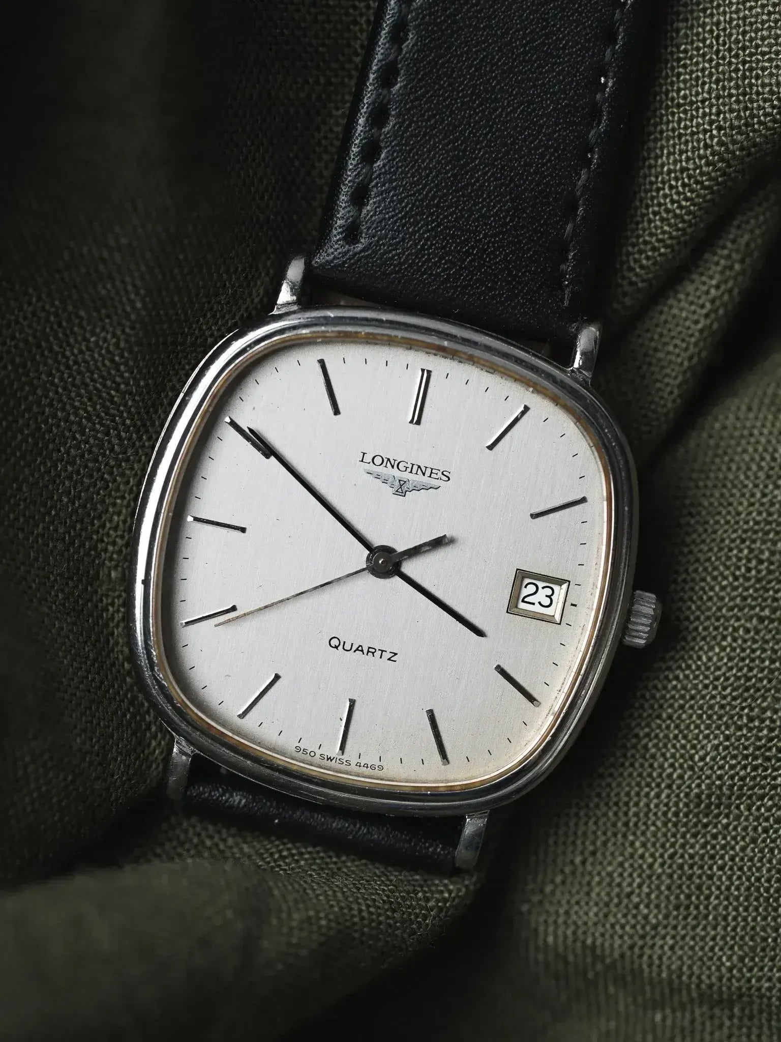 Longines - Cadran TV Acier Patiné date - 1980s - Atelier Victor