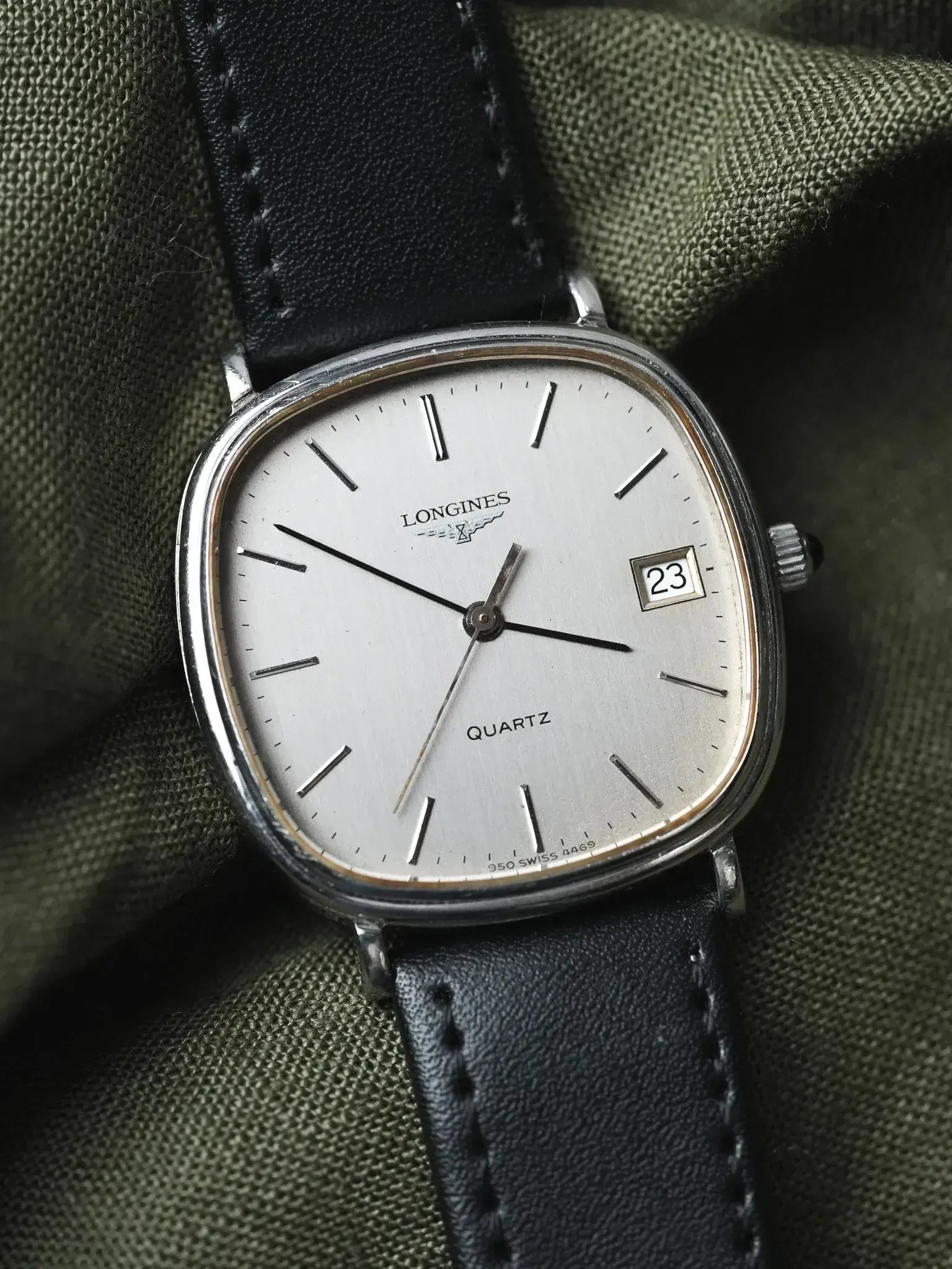 Longines - Cadran TV Acier Patiné date - 1980s - Atelier Victor