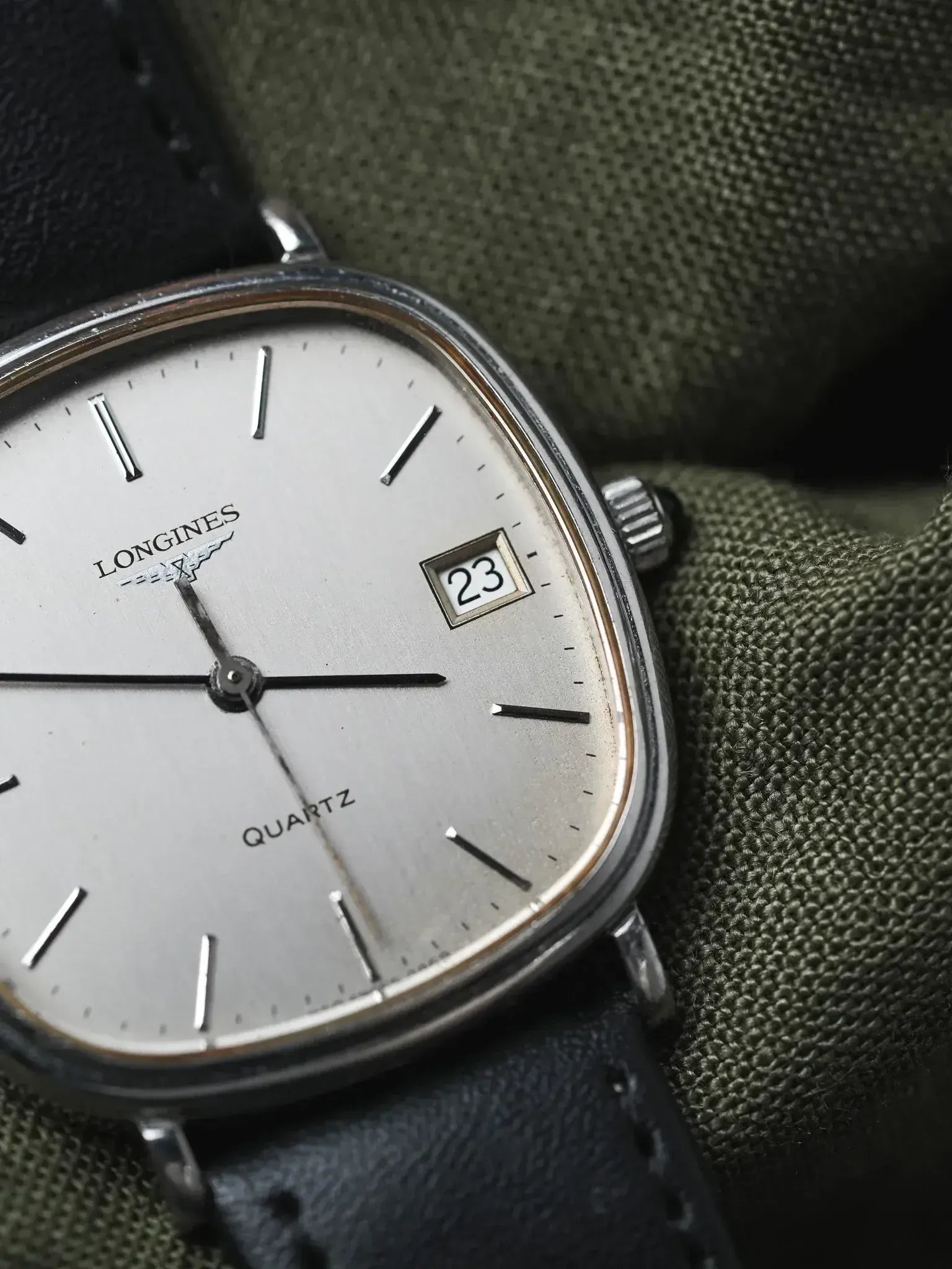 Longines - Cadran TV Acier Patiné date - 1980s - Atelier Victor