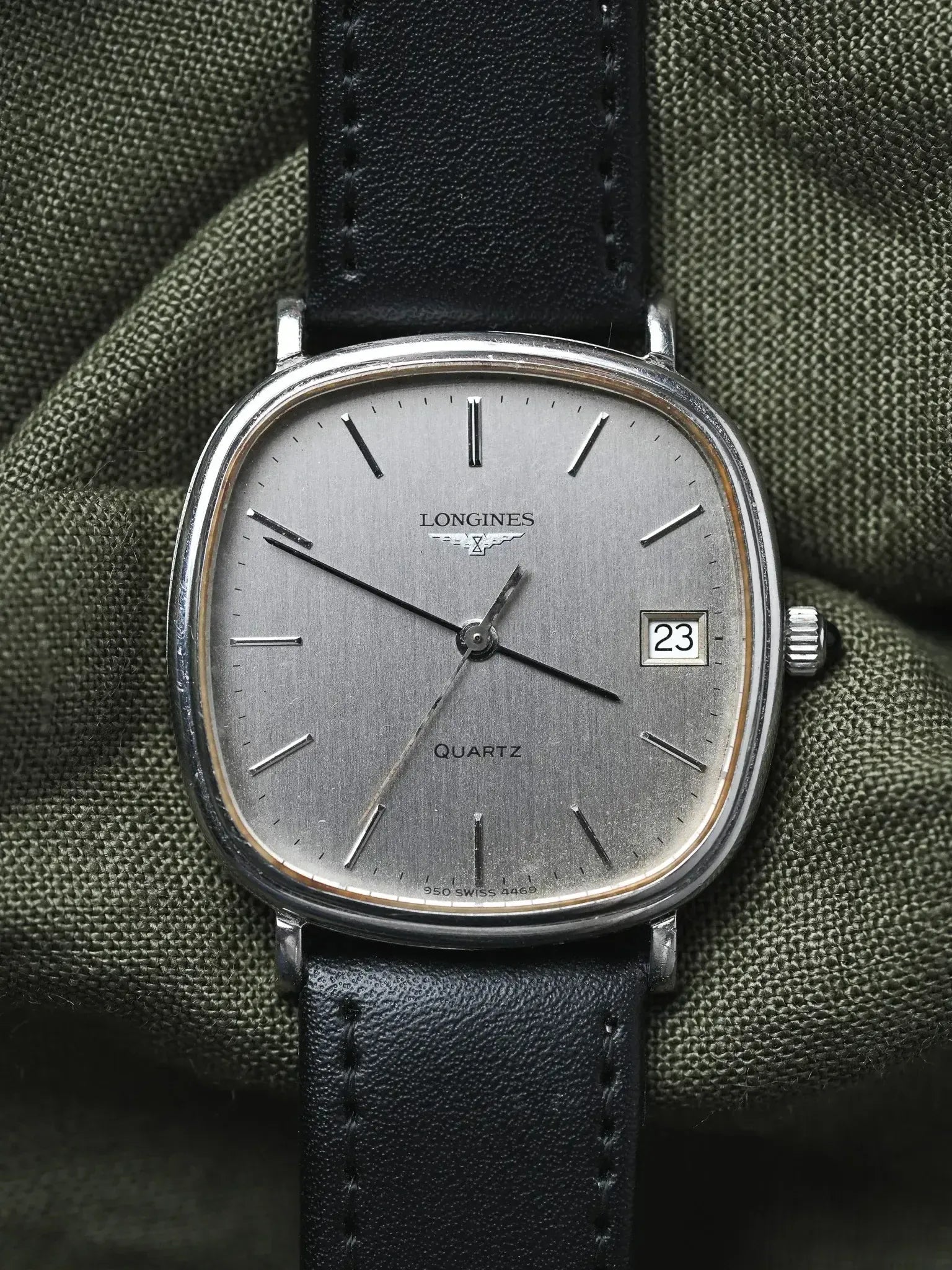 Longines - Cadran TV Acier Patiné date - 1980s - Atelier Victor