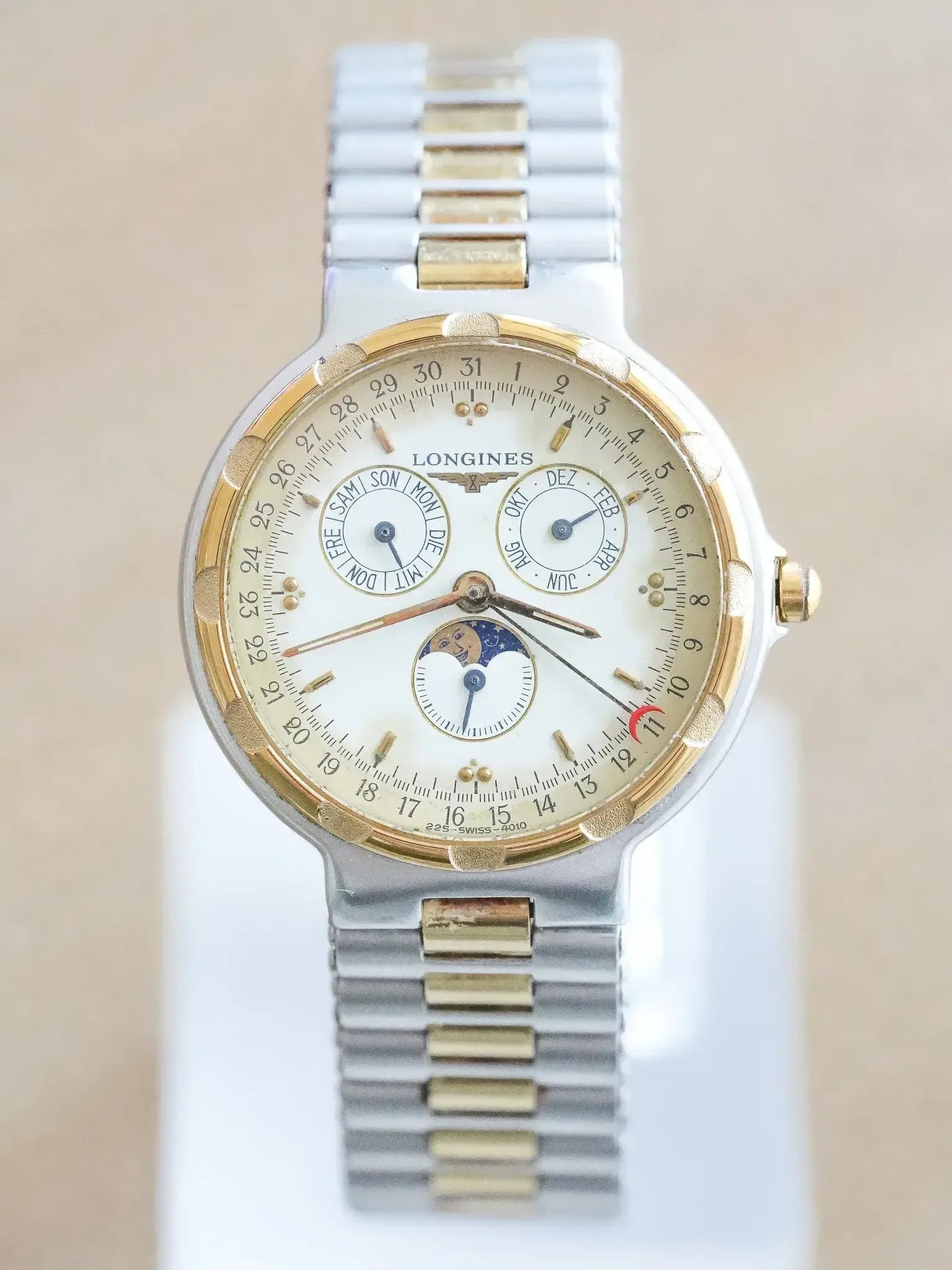 Longines - Conquest Triple Calendar Phase de lune Acier Or Patinée - 1990s - Atelier Victor