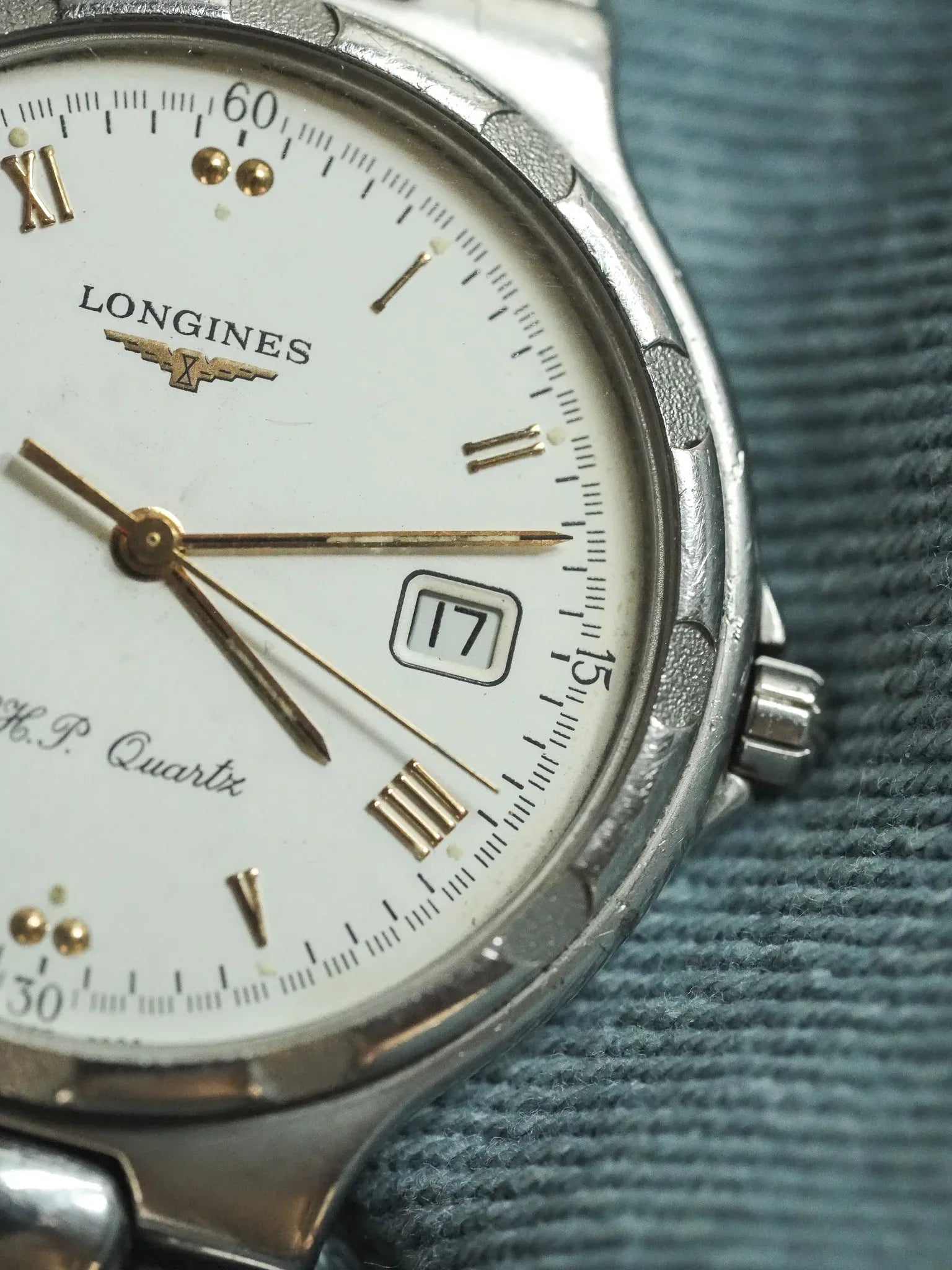 Longines - Conquest V.H.P Acier Date Blanc Index Or - 1990s - Atelier Victor