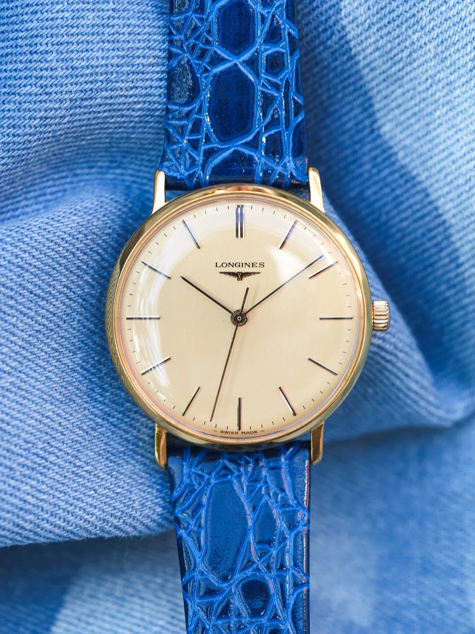 Longines - Dress Watch 6942 Plaqué or Index onyx - 1980s - Atelier Victor - Vintage Shop