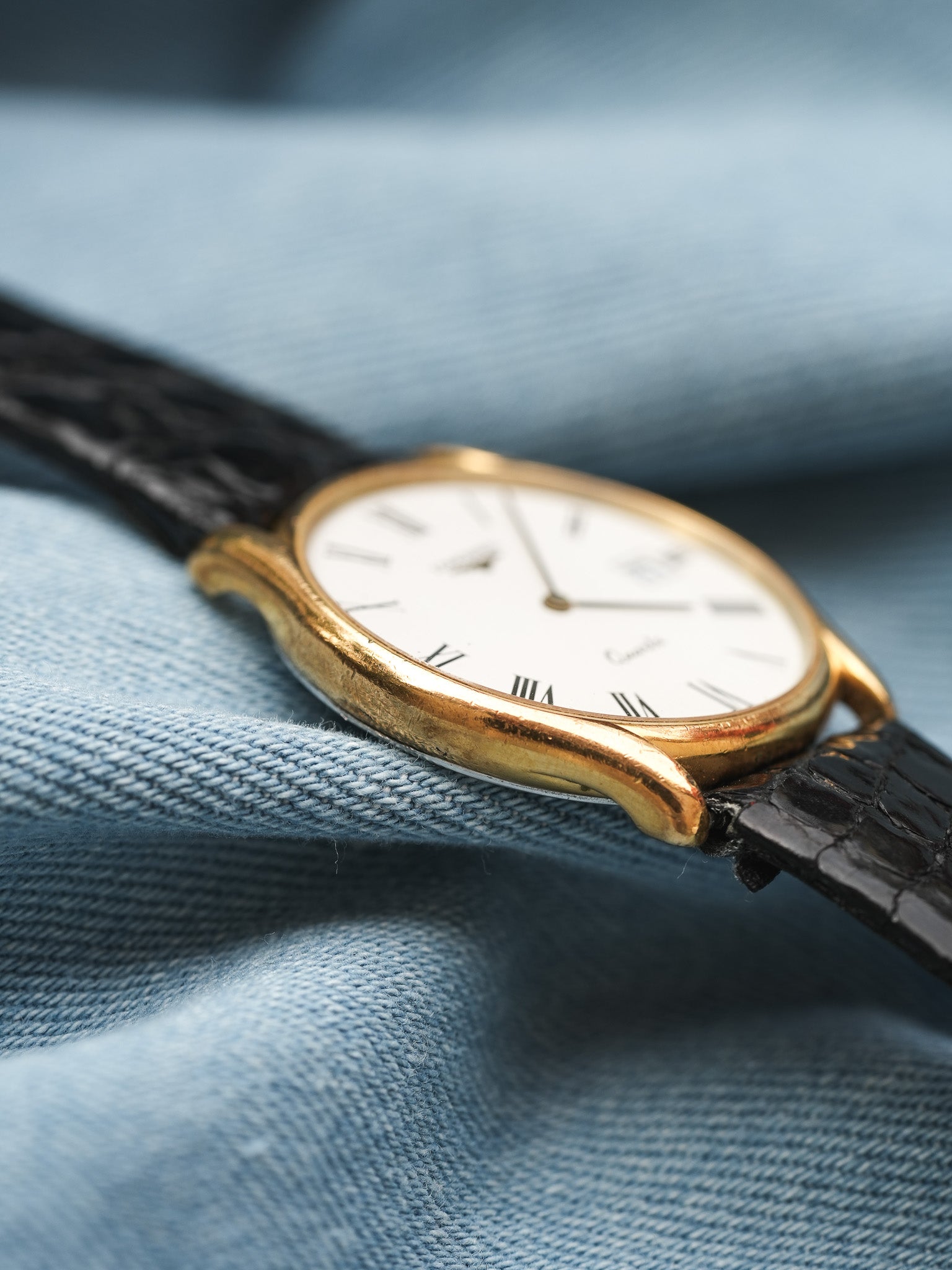 Longines - Dress Watch Date cadran blanc romain - 1980s - Atelier Victor - Vintage Shop