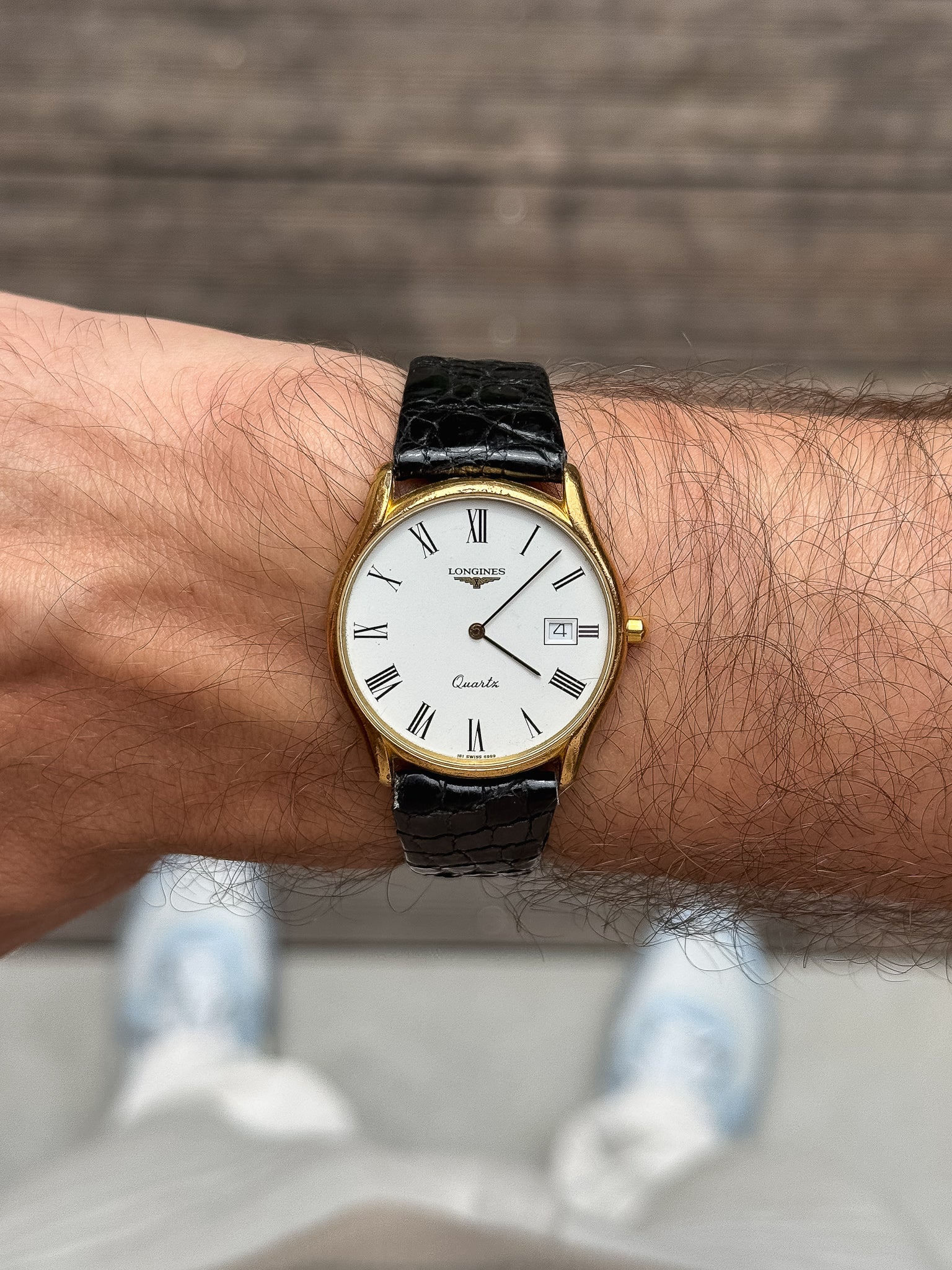 Longines - Dress Watch Date cadran blanc romain - 1980s - Atelier Victor - Vintage Shop