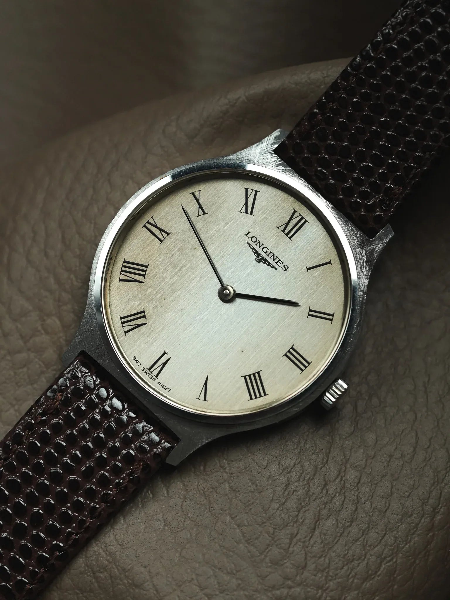 Longines - Flagship Acier Index Romain Patine - 1970s - Atelier Victor - Vintage Shop