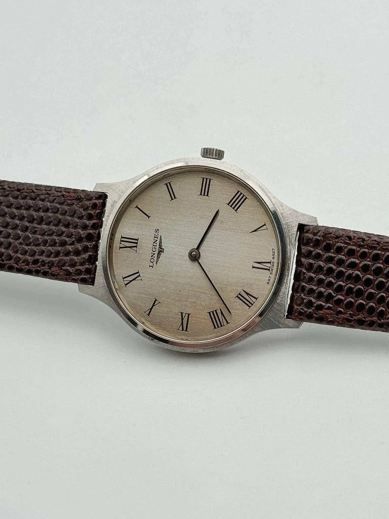 Longines - Flagship Acier Index Romain Patine - 1970s - Atelier Victor - Vintage Shop