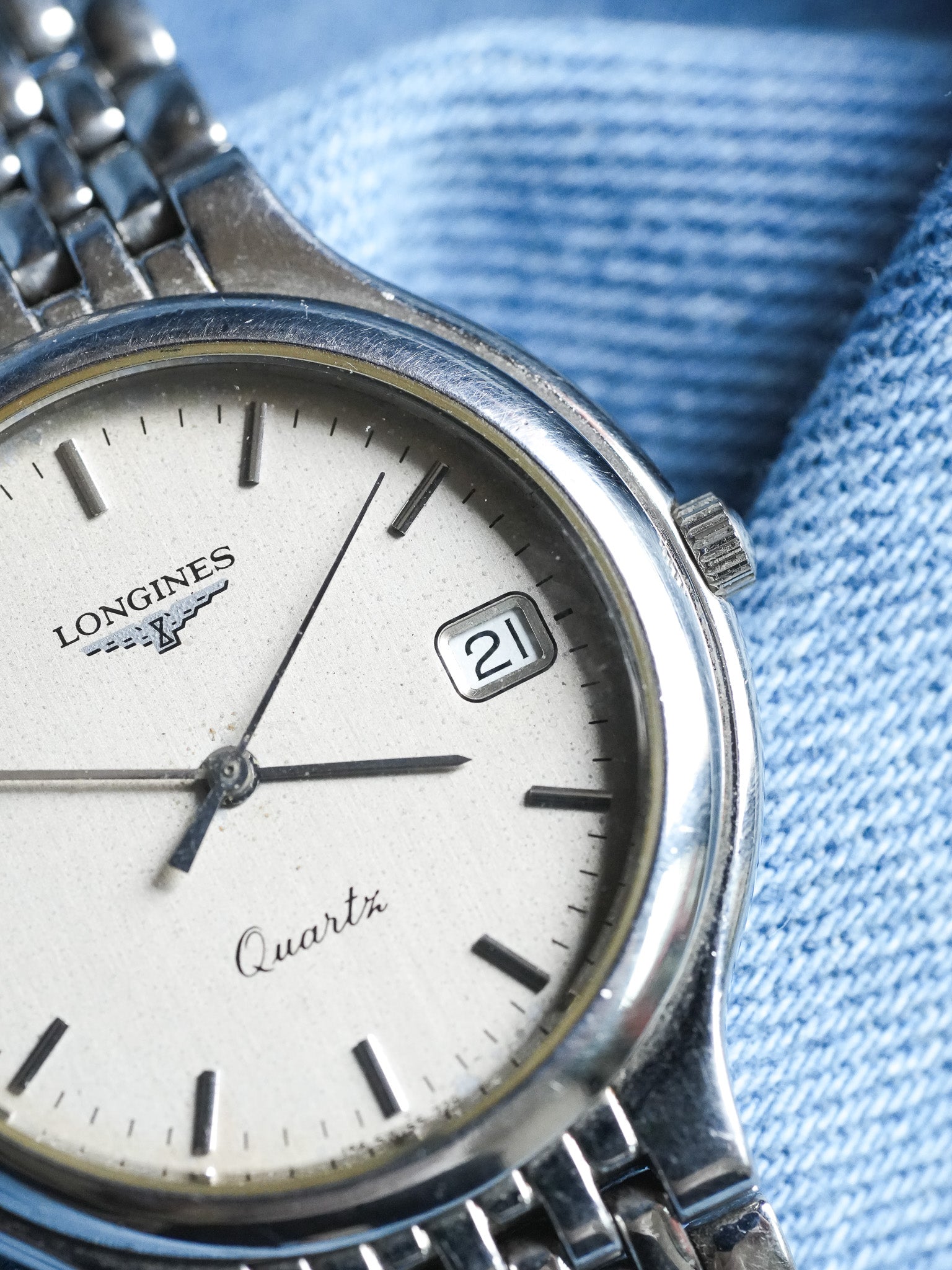 Longines - Flagship Grain de Riz Patine Argent - 1990s - Atelier Victor - Vintage Shop