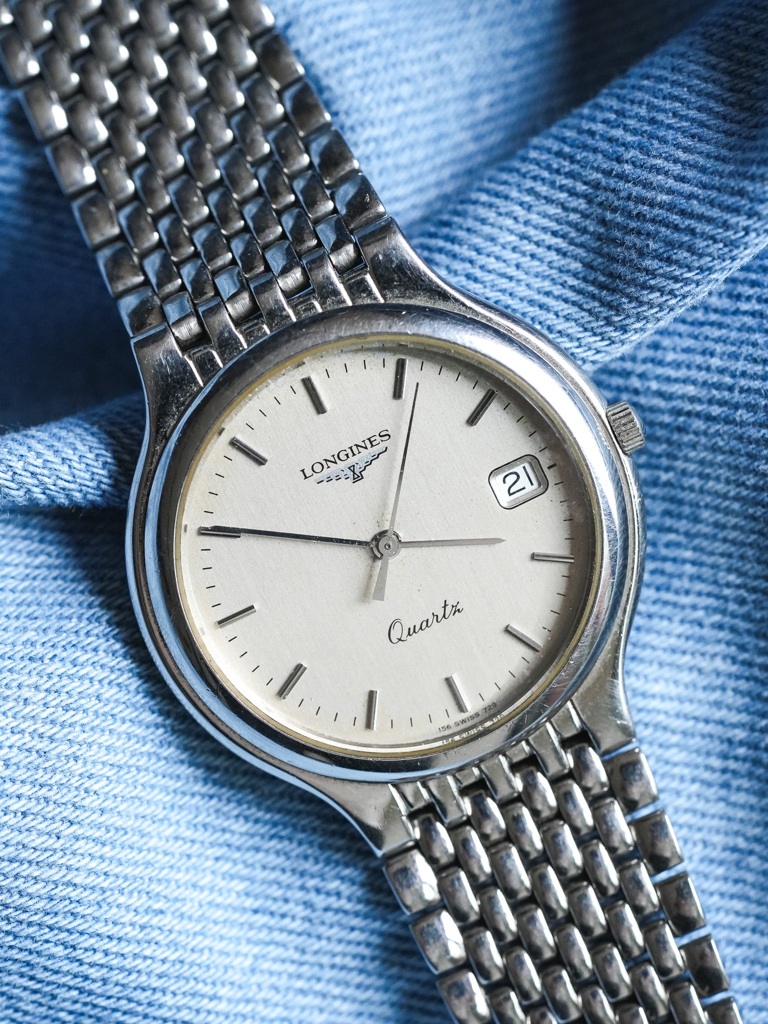 Longines - Flagship Grain de Riz Patine Argent - 1990s - Atelier Victor - Vintage Shop