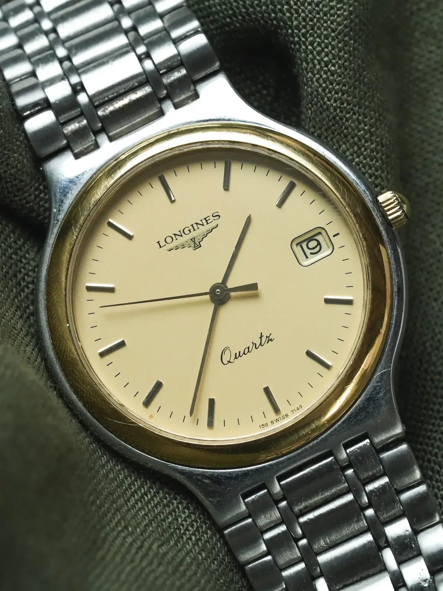 Longines - Flagship Maille Acier Cadran Lunette Or - 1980s - Atelier Victor