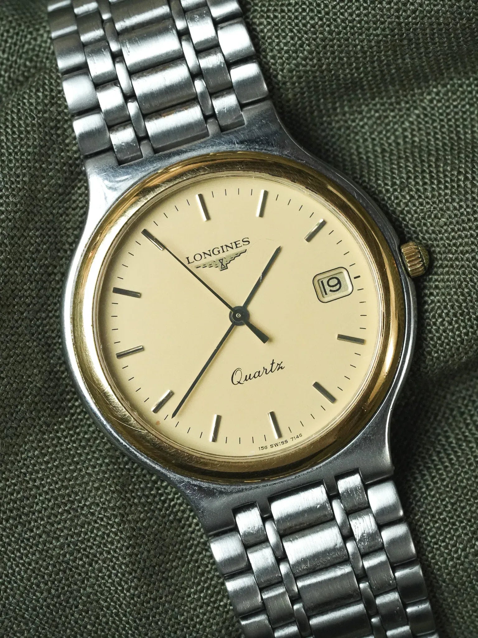 Longines - Flagship Maille Acier Cadran Lunette Or - 1980s - Atelier Victor