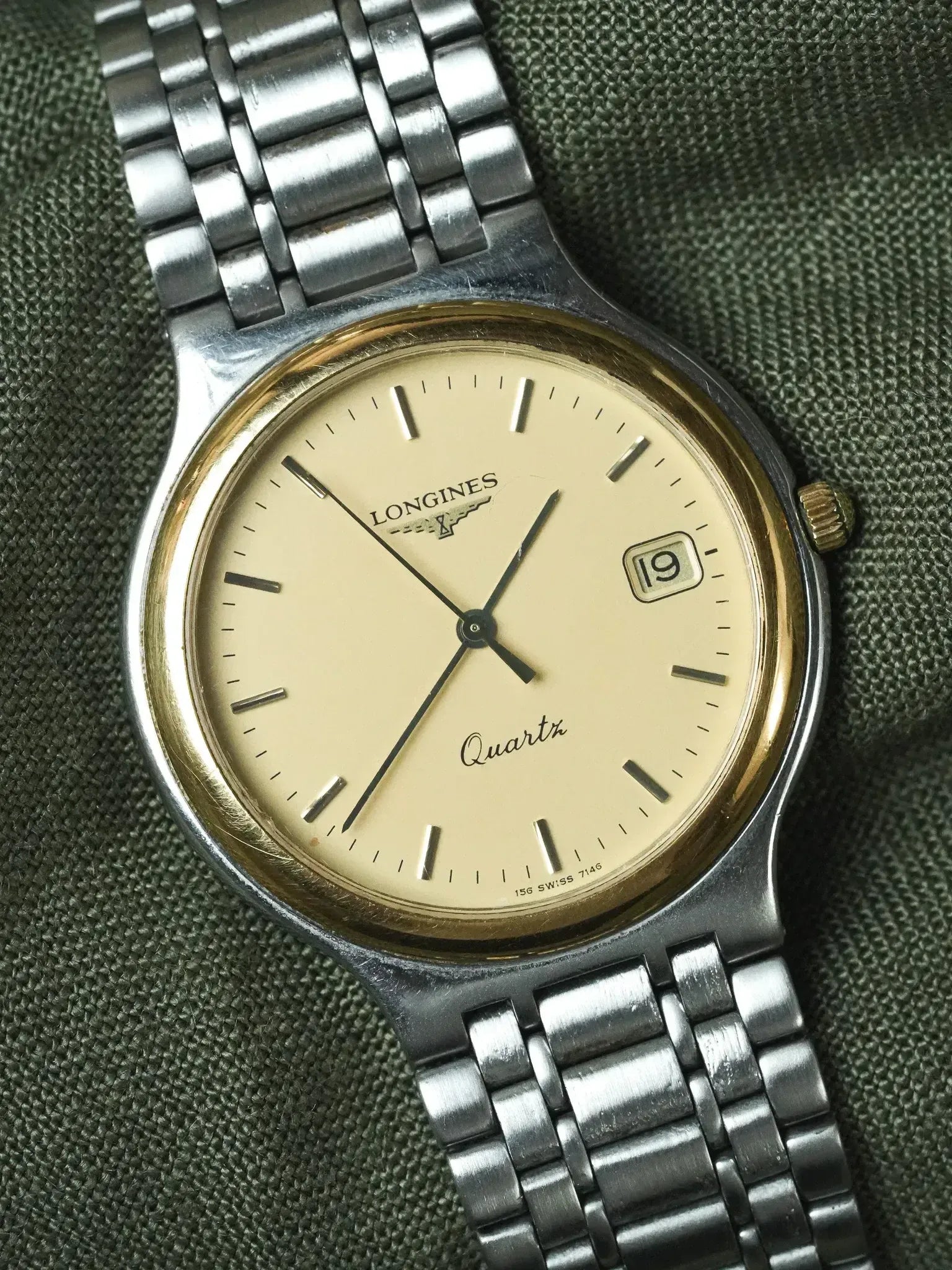 Longines - Flagship Maille Acier Cadran Lunette Or - 1980s - Atelier Victor