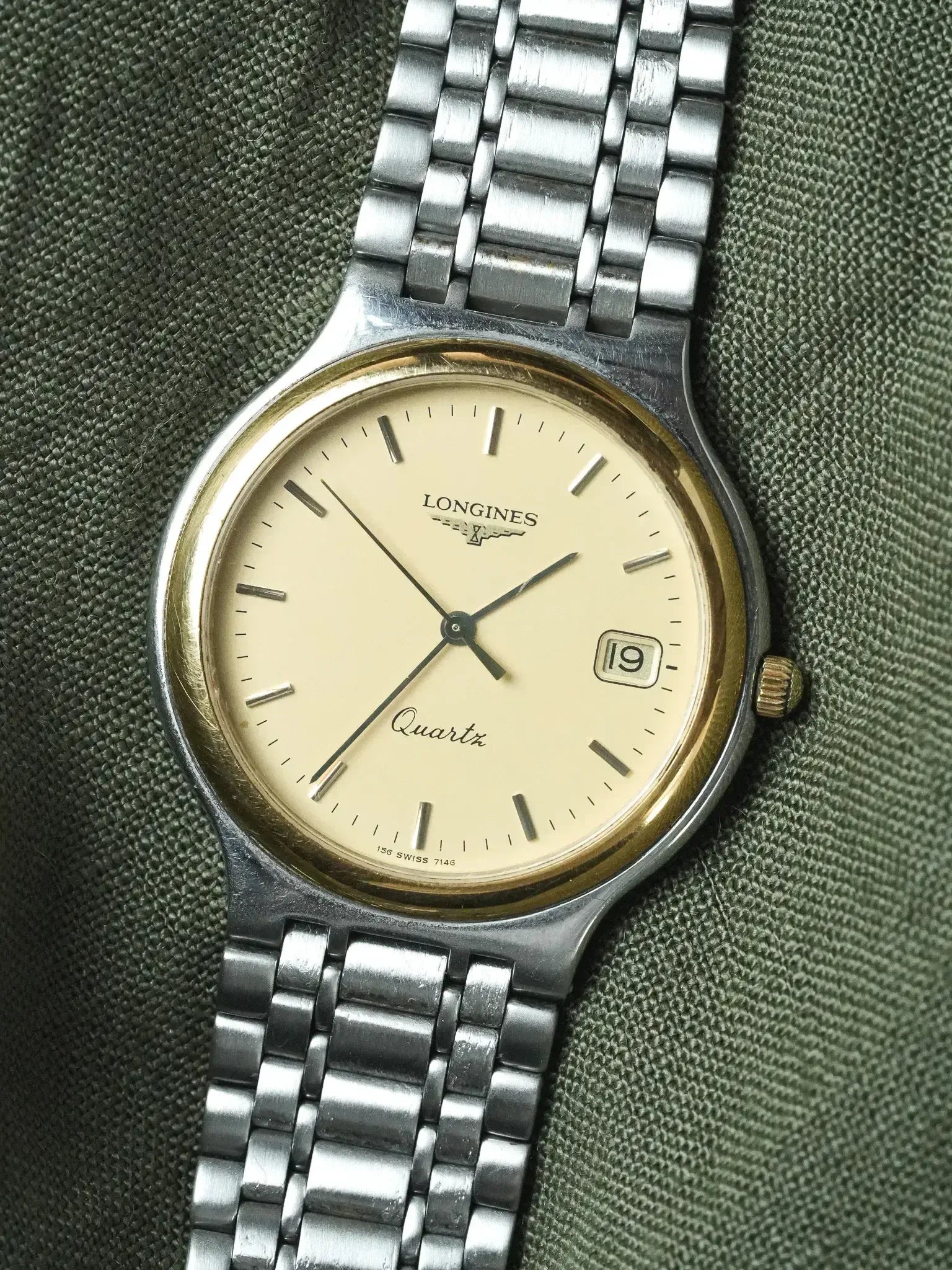 Longines - Flagship Maille Acier Cadran Lunette Or - 1980s - Atelier Victor