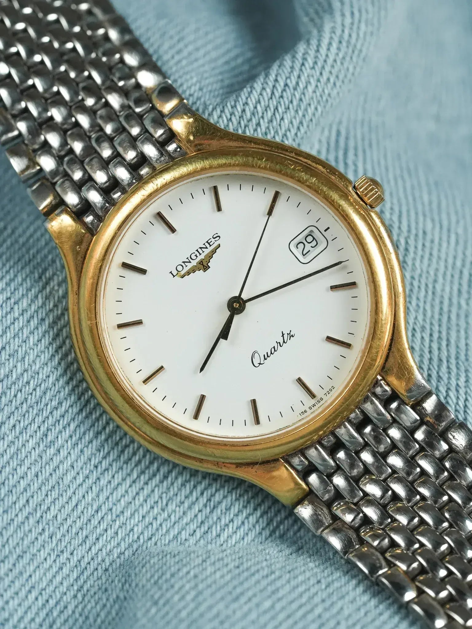 Longines - Flagship Slim Ronde Or Maille Acier - 1980s - Atelier Victor