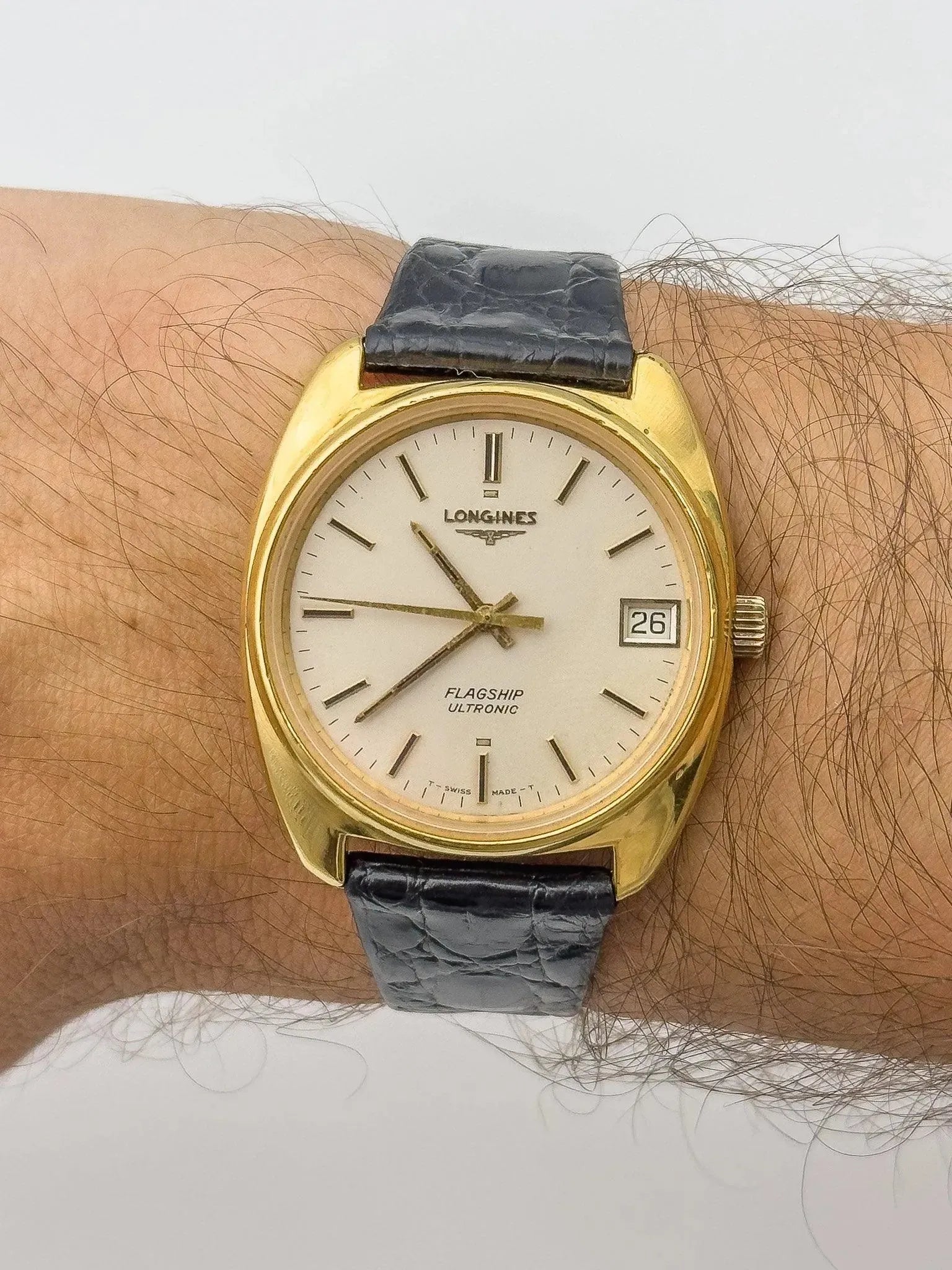 Longines - Flagship Ultronic Tonneau plaqué or - 1970s - Atelier Victor
