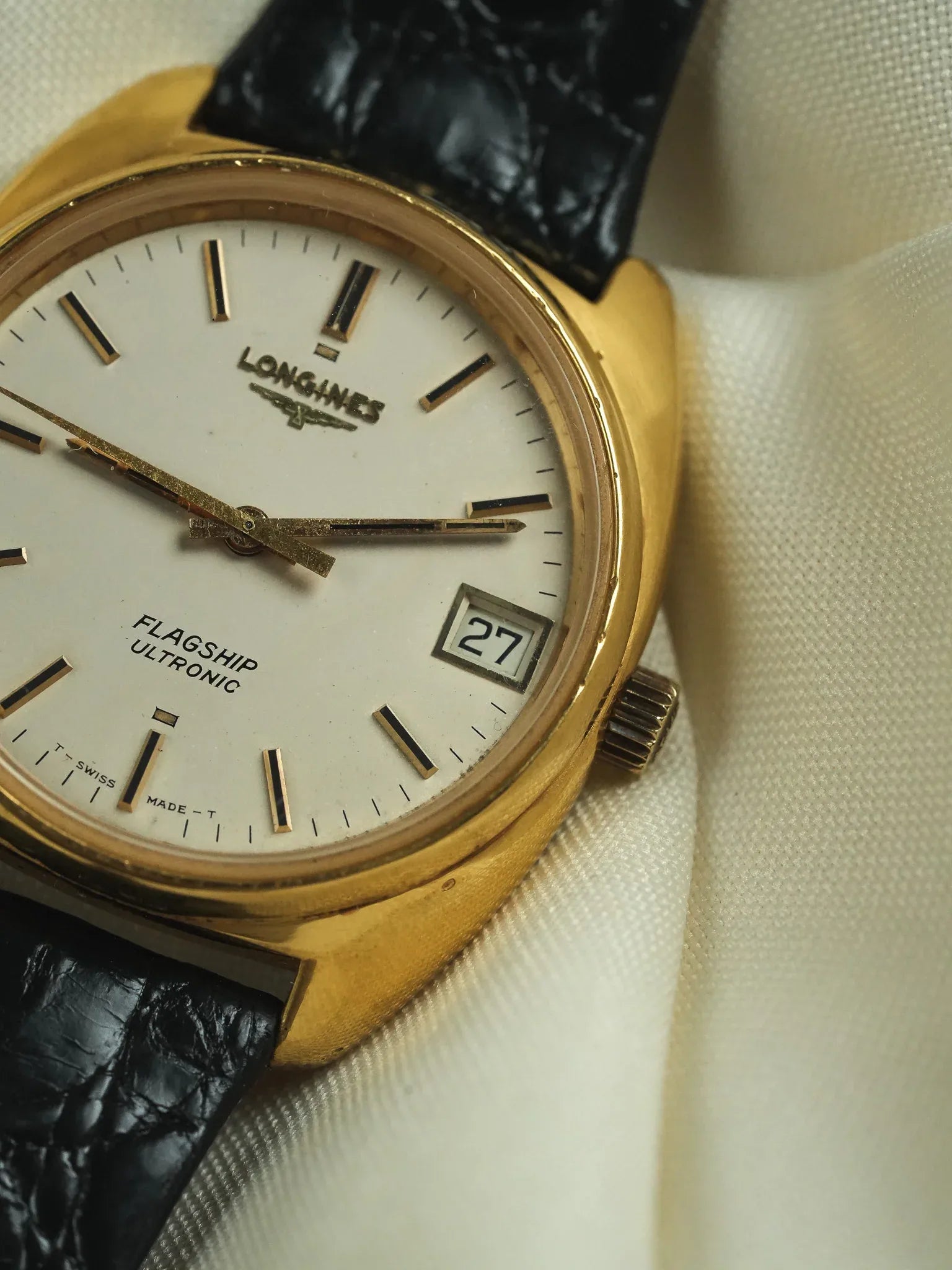 Longines - Flagship Ultronic Tonneau plaqué or - 1970s - Atelier Victor