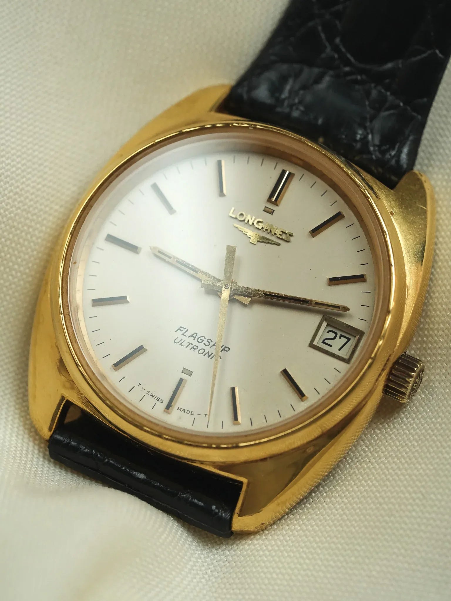 Longines - Flagship Ultronic Tonneau plaqué or - 1970s - Atelier Victor - Vintage Shop