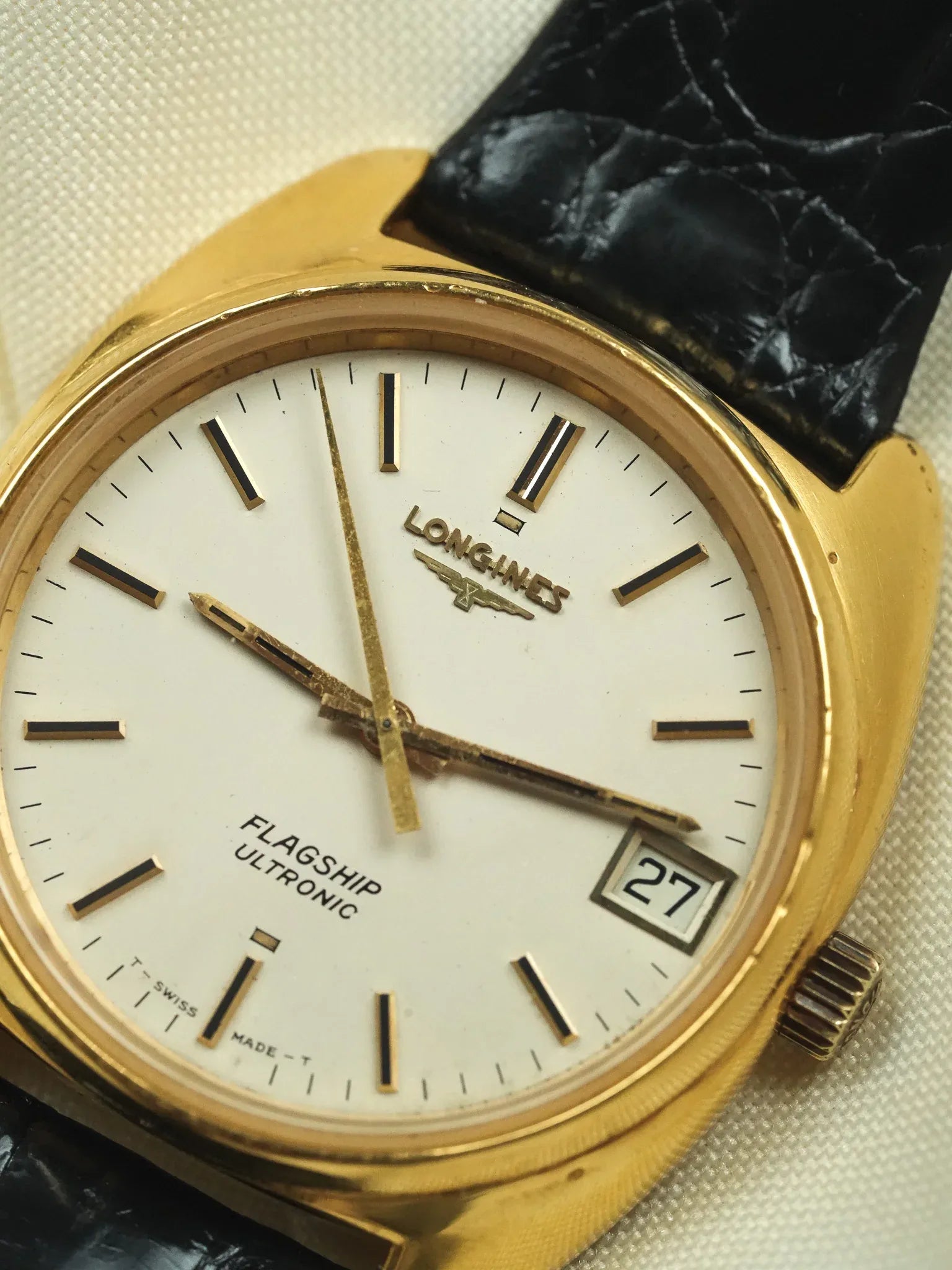 Longines - Flagship Ultronic Tonneau plaqué or - 1970s - Atelier Victor - Vintage Shop