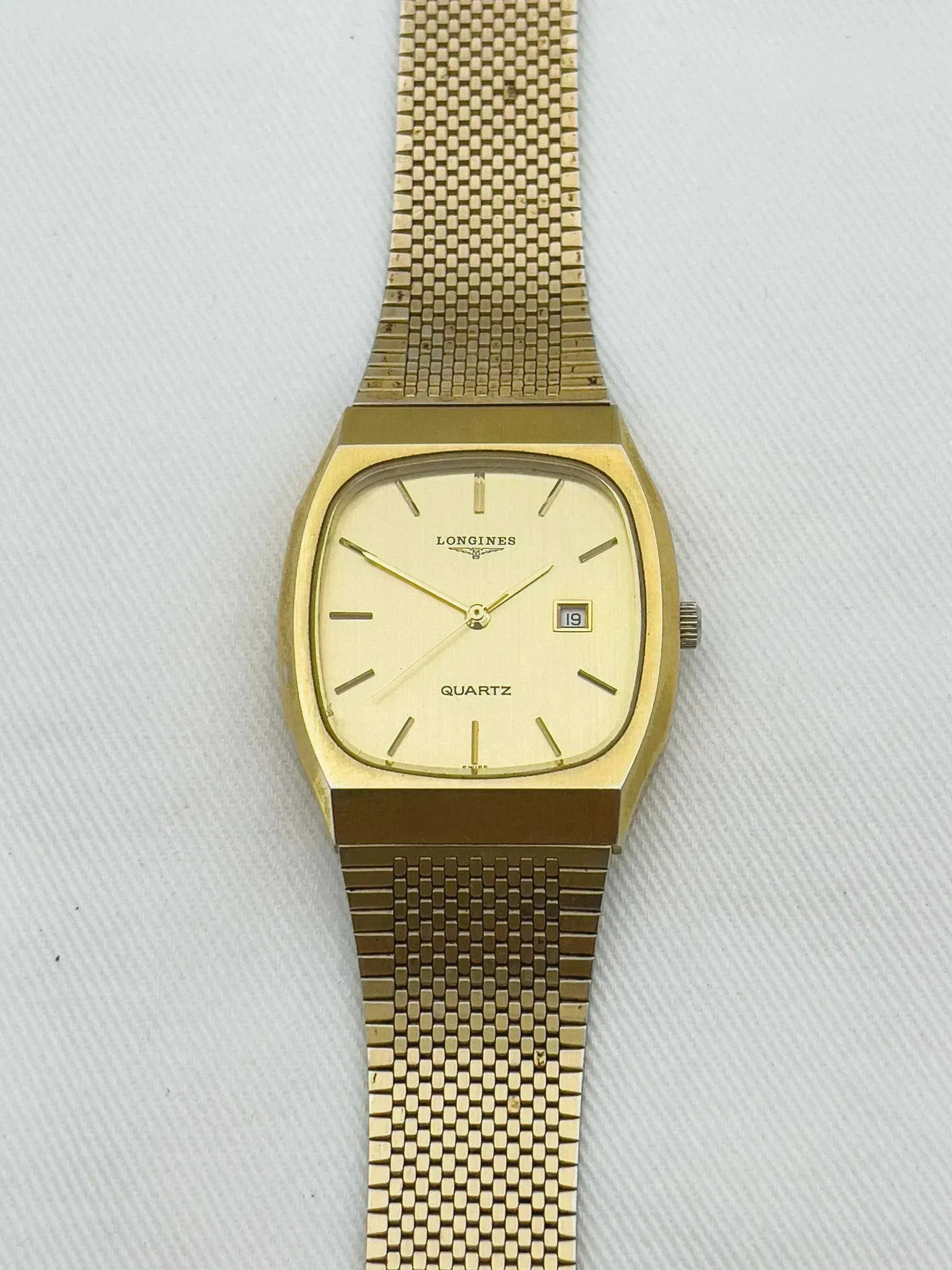 Longines - Full Gold Date Quartz - 1980s - Atelier Victor