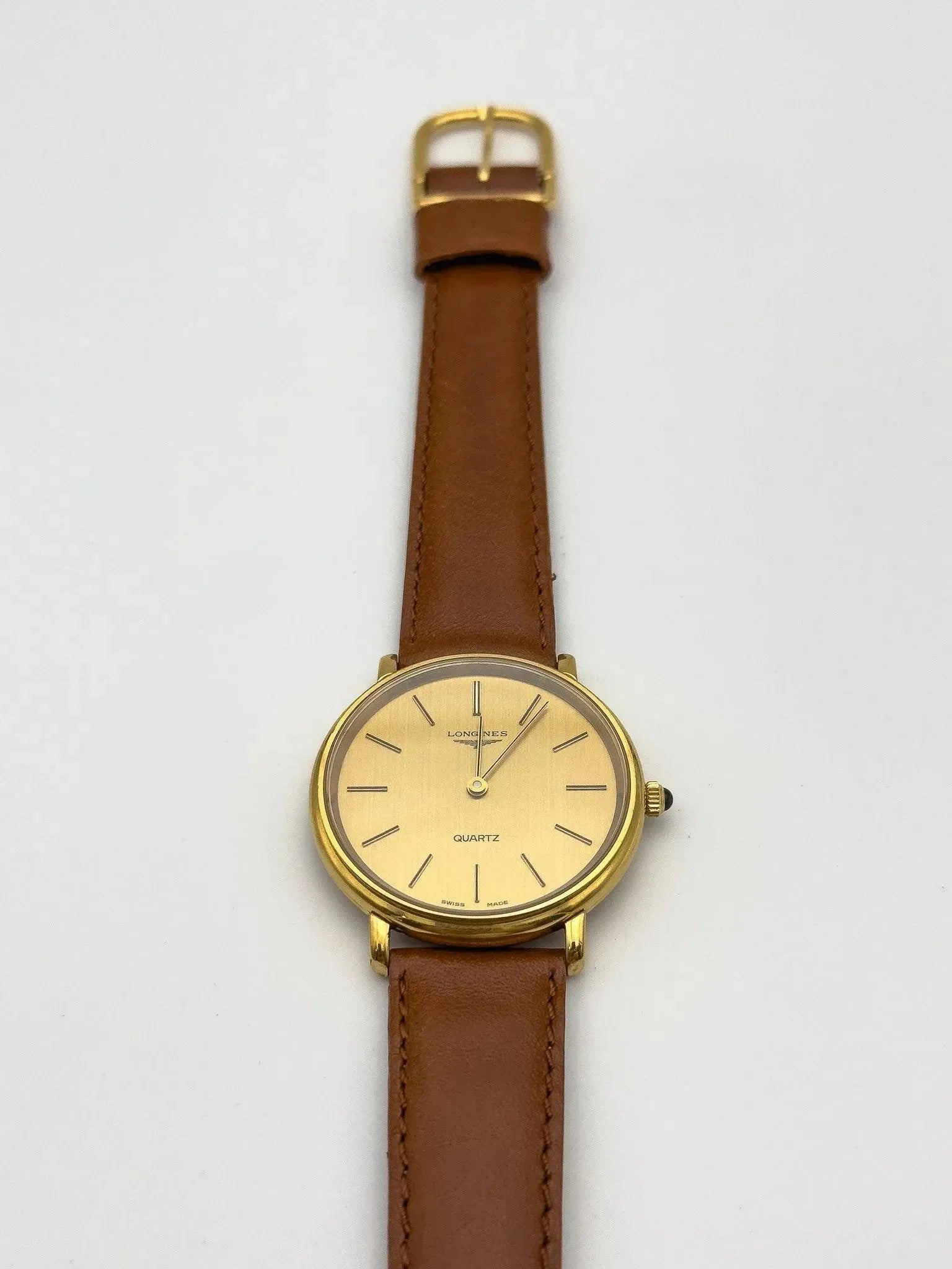 Longines - Gold Circle Blue Cabochon - 1970s - Atelier Victor - Vintage Shop