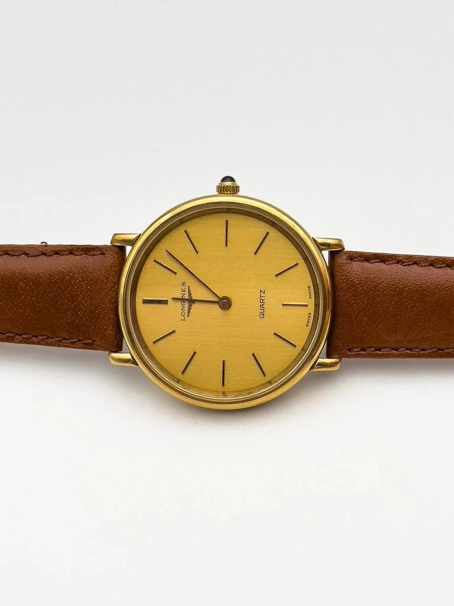 Longines - Gold Circle Blue Cabochon - 1970s - Atelier Victor - Vintage Shop