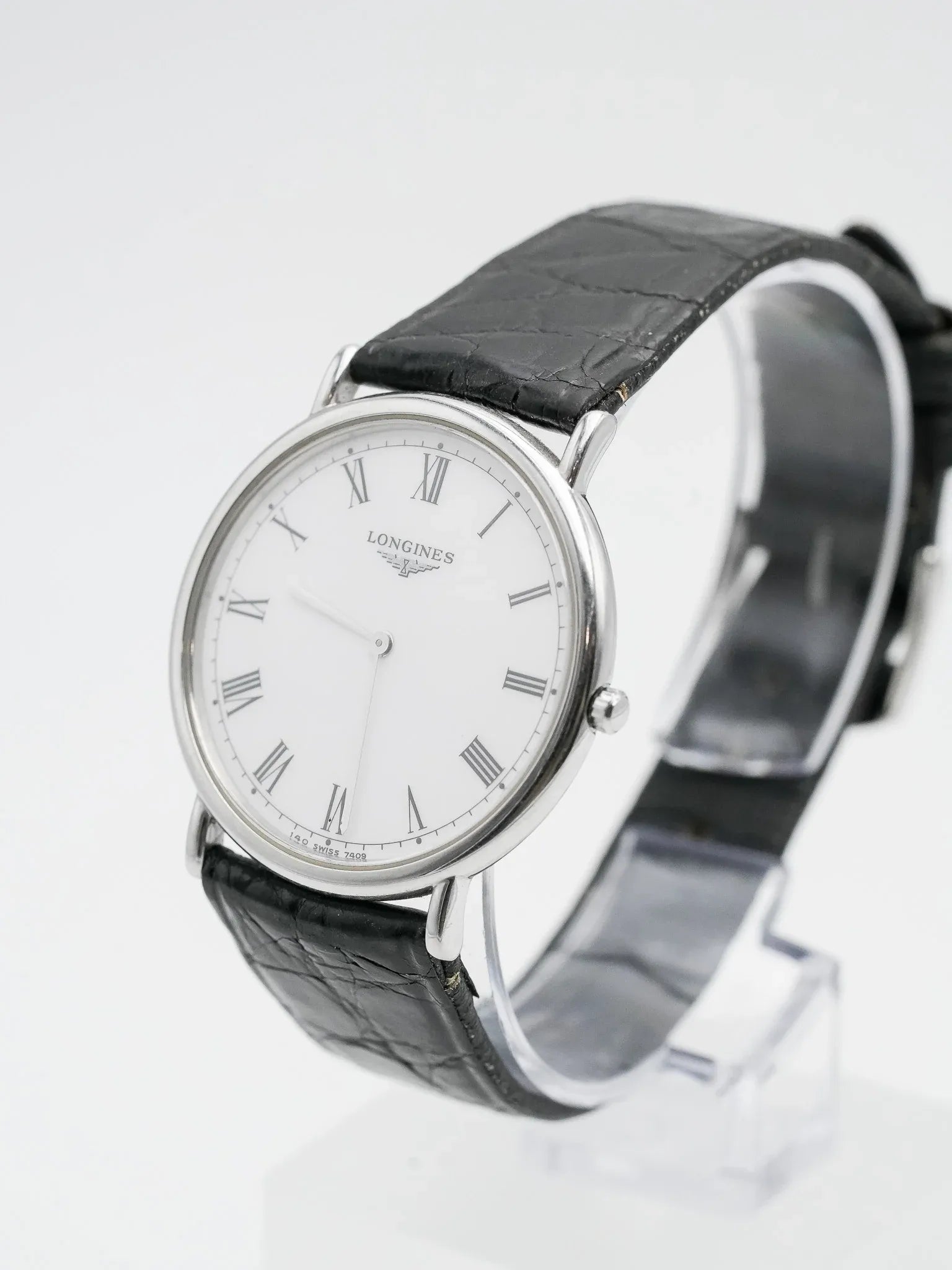 Longines - La Grande Classique Blanc Romain Acier - 1990s - Atelier Victor - Vintage Shop