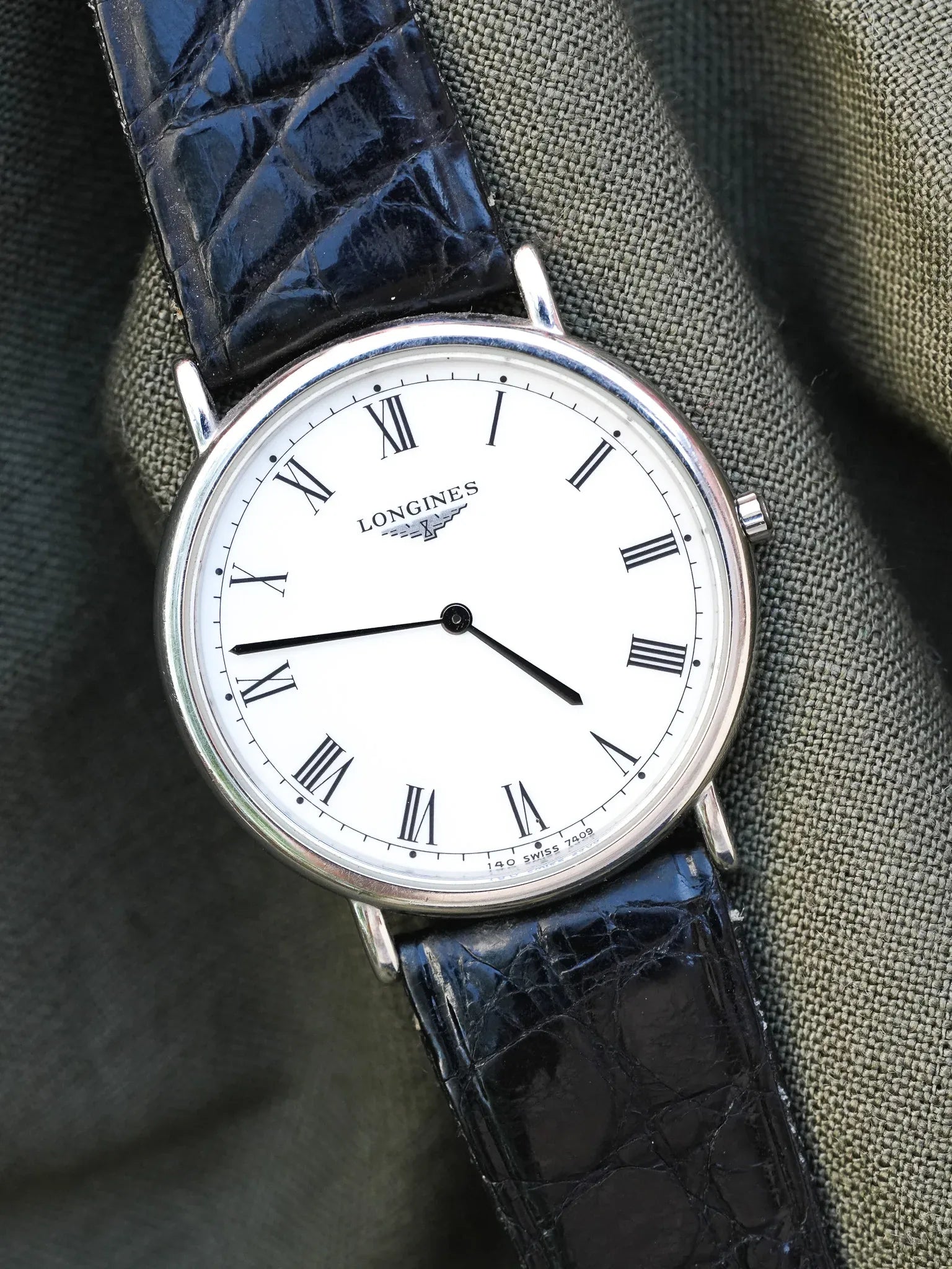 Longines - La Grande Classique Blanc Romain Acier - 1990s - Atelier Victor - Vintage Shop