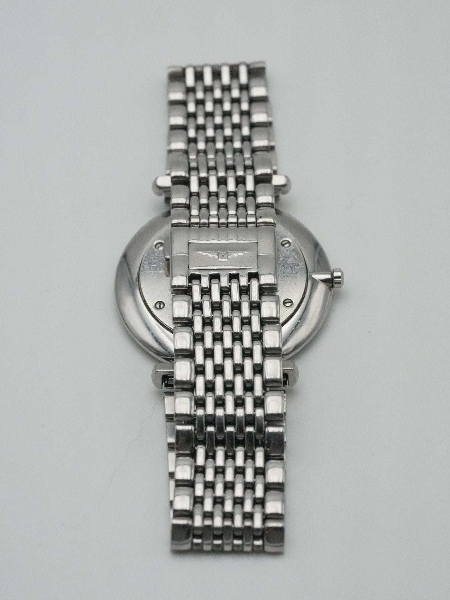 Longines - La Grande Classique Extra Plat acier maille cadran blanc - 1990s - Atelier Victor - Vintage Shop