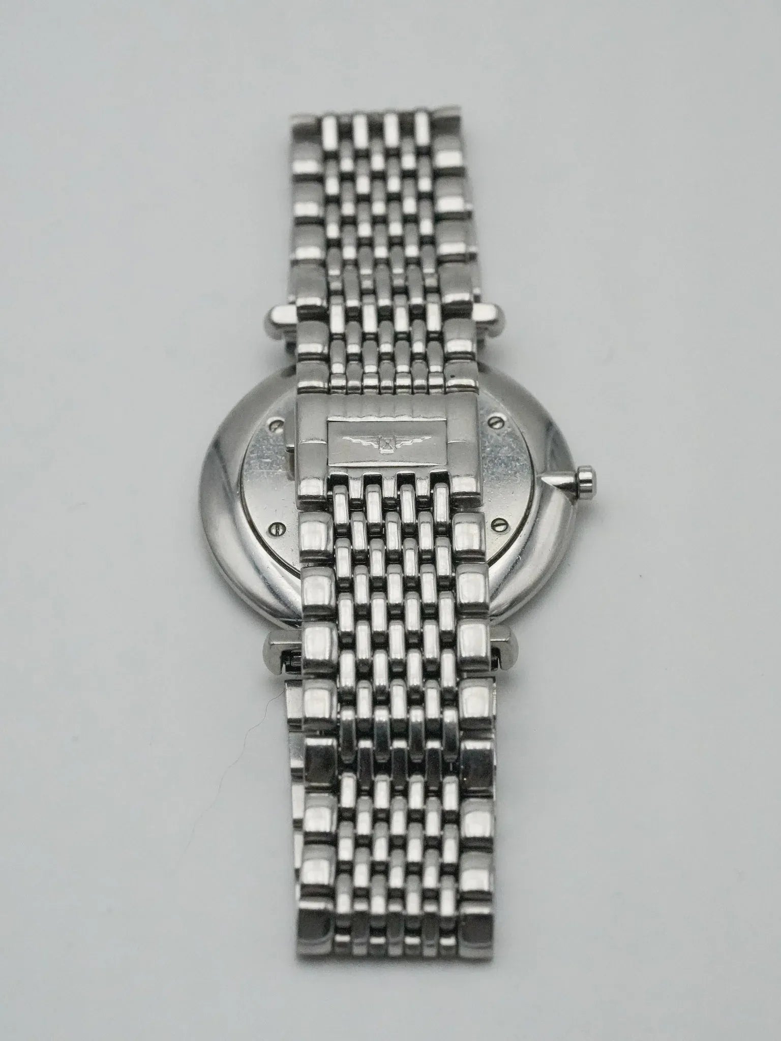 Longines - La Grande Classique Extra Plat acier maille cadran blanc - 1990s - Atelier Victor - Vintage Shop