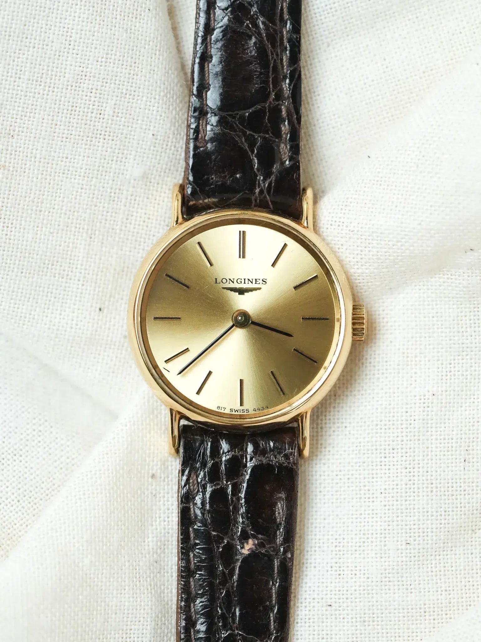 Longines- Mini Montre habillée femme plaqué Or Manuel - NOS - 1980s - Atelier Victor