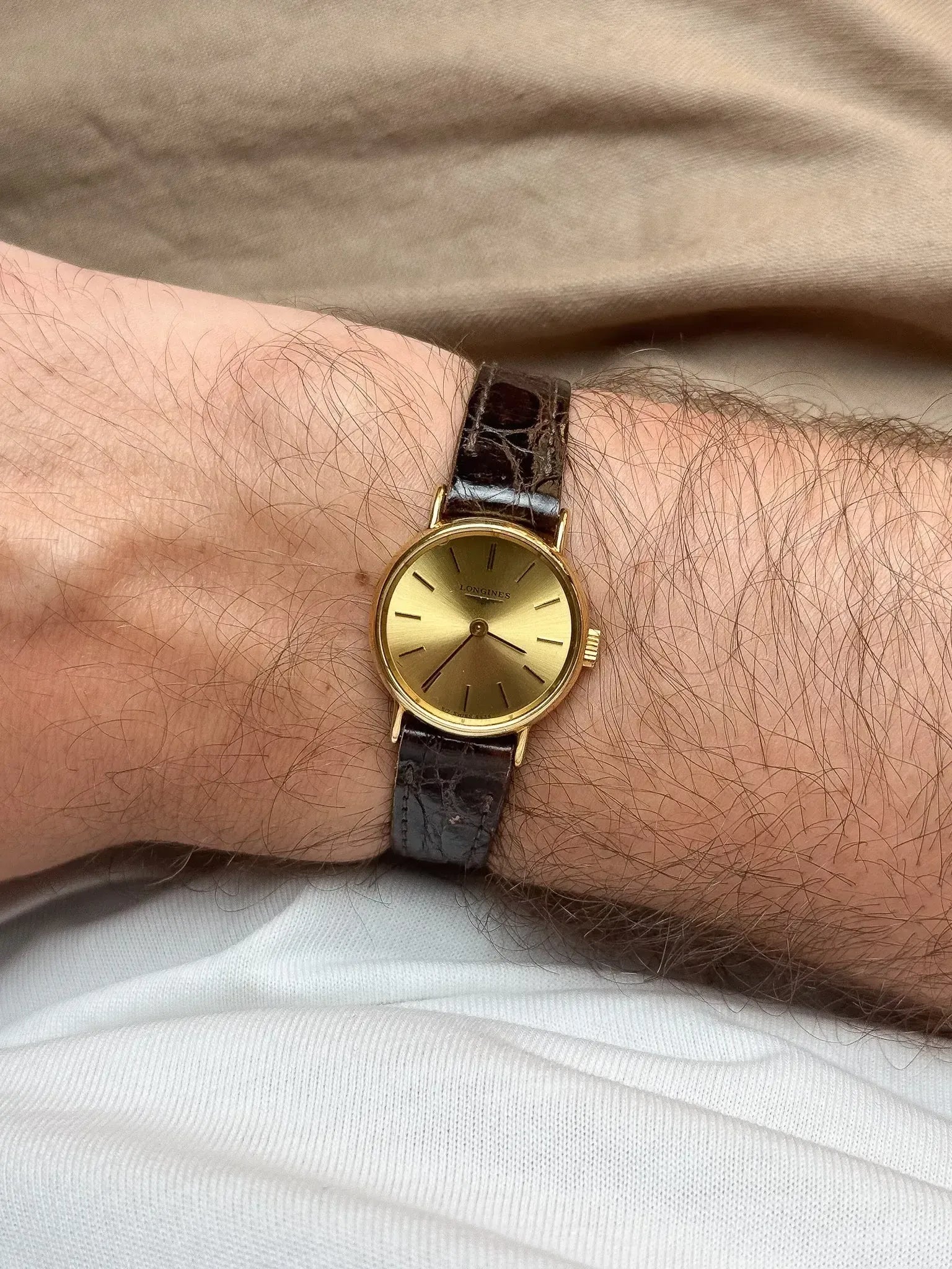 Longines- Mini Montre habillée femme plaqué Or Manuel - NOS - 1980s - Atelier Victor