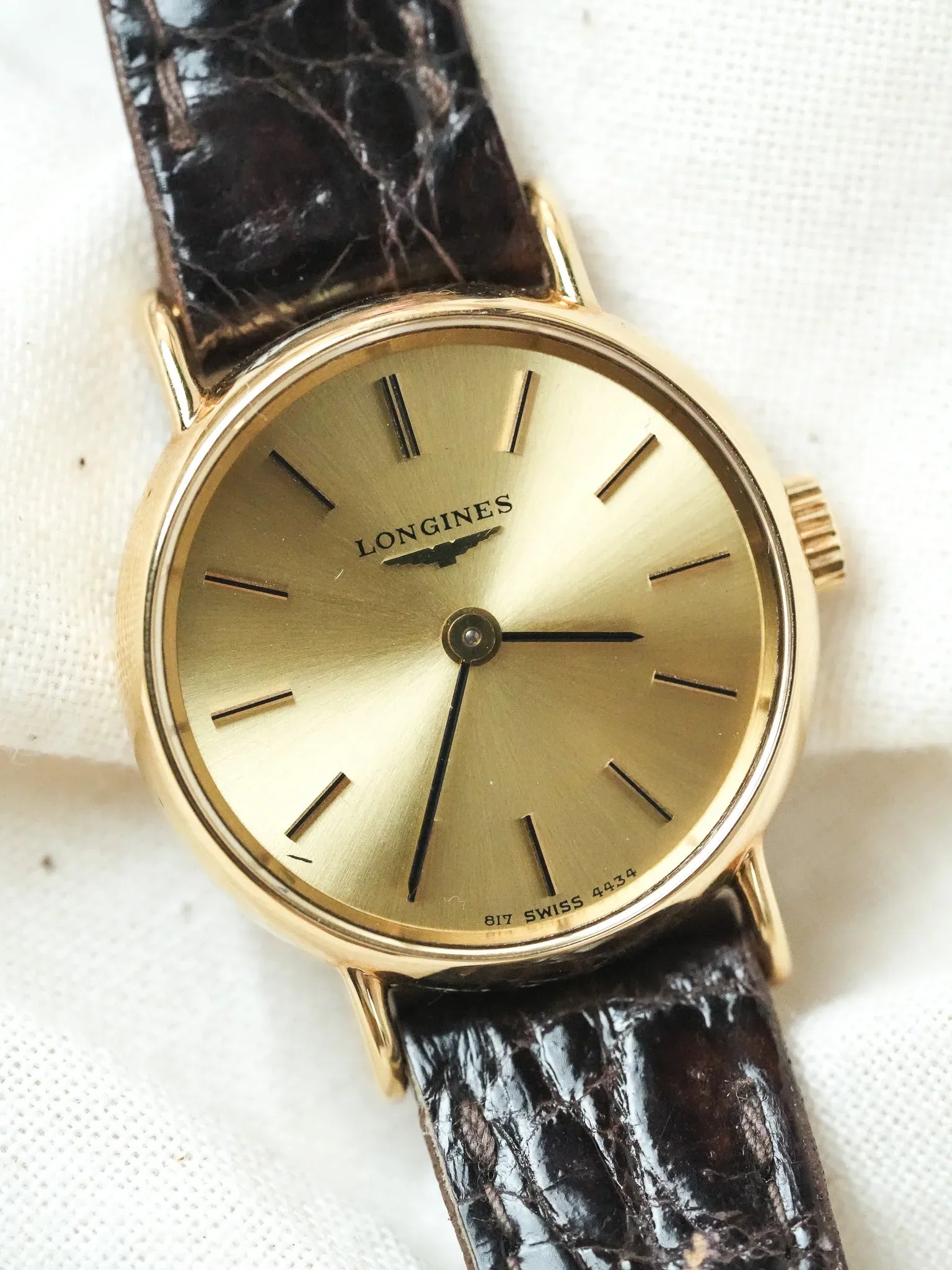 Longines- Mini Montre habillée femme plaqué Or Manuel - NOS - 1980s - Atelier Victor