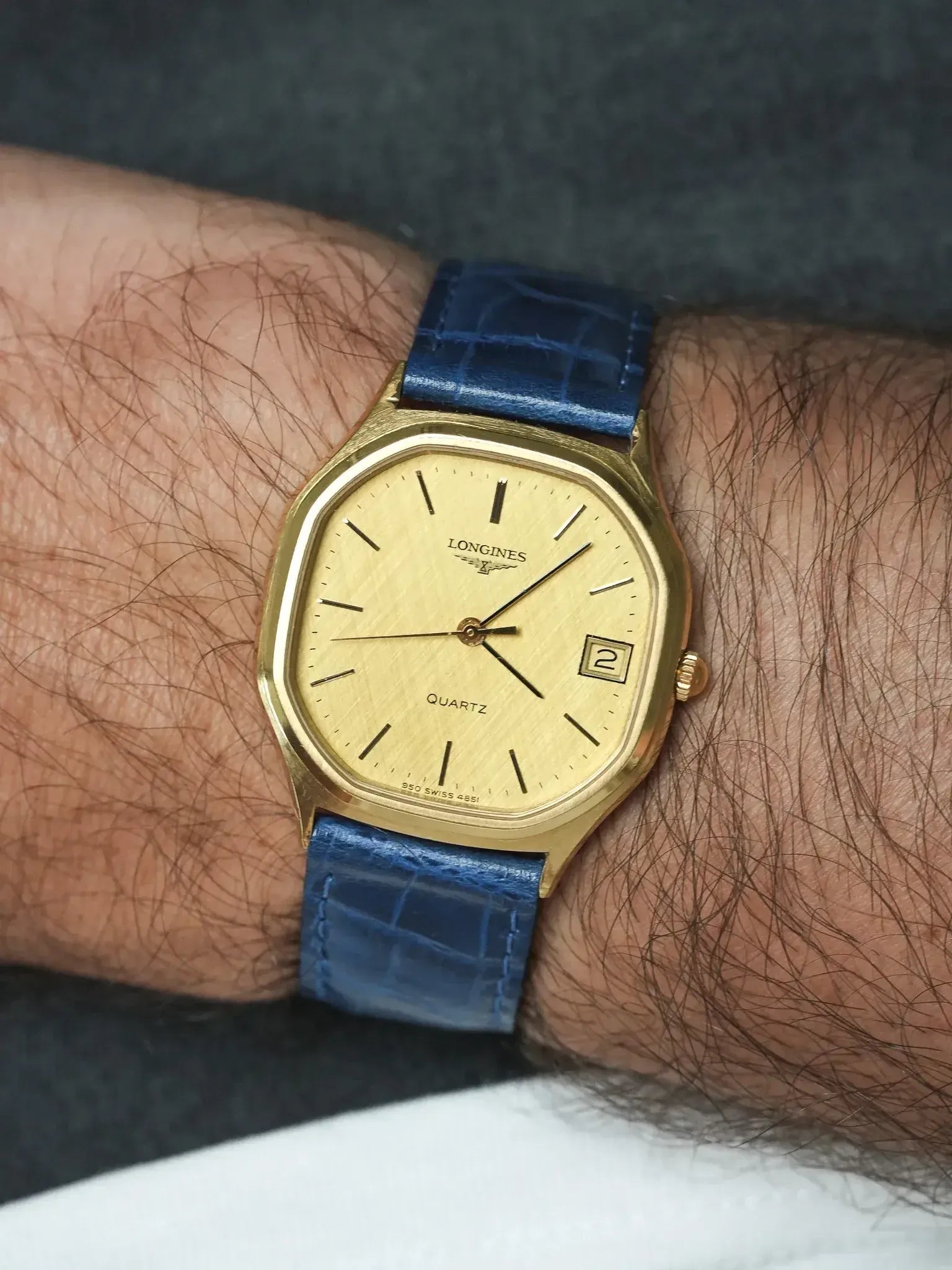 Longines - Gold Plated Octagonal Dial Date - 1980s