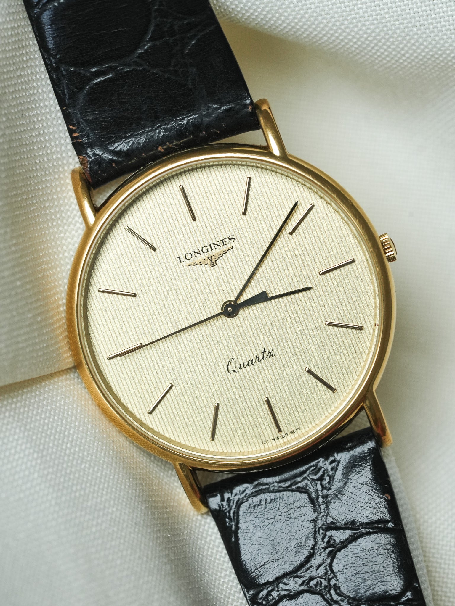 Longines - Oro Quadrante Tapisserie Champagne Quarzo - 1980s