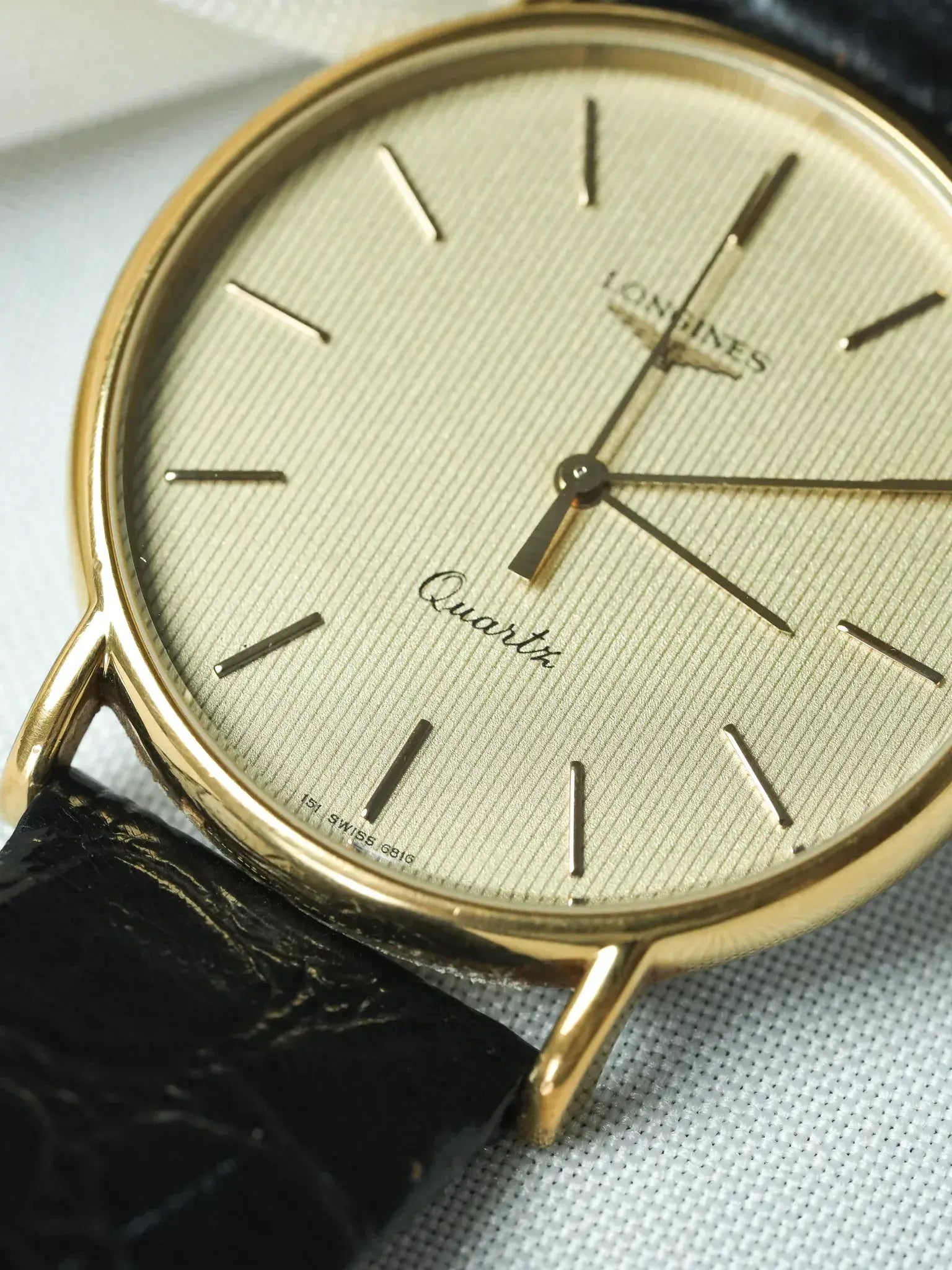 Longines - Gold Tapisserie Zifferblatt Champagner Quarz - 1980s