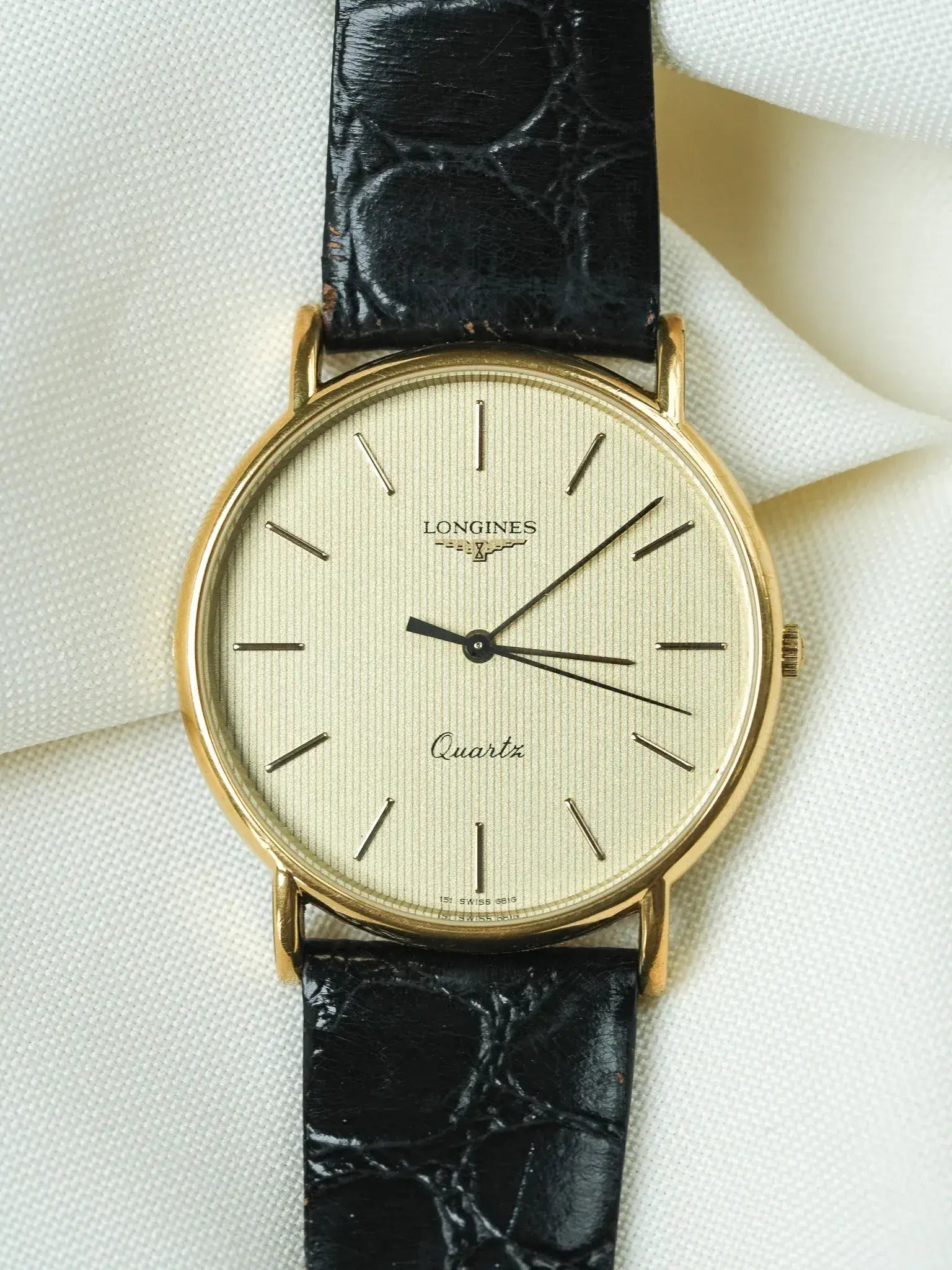 Longines - Gold Tapisserie Zifferblatt Champagner Quarz - 1980s