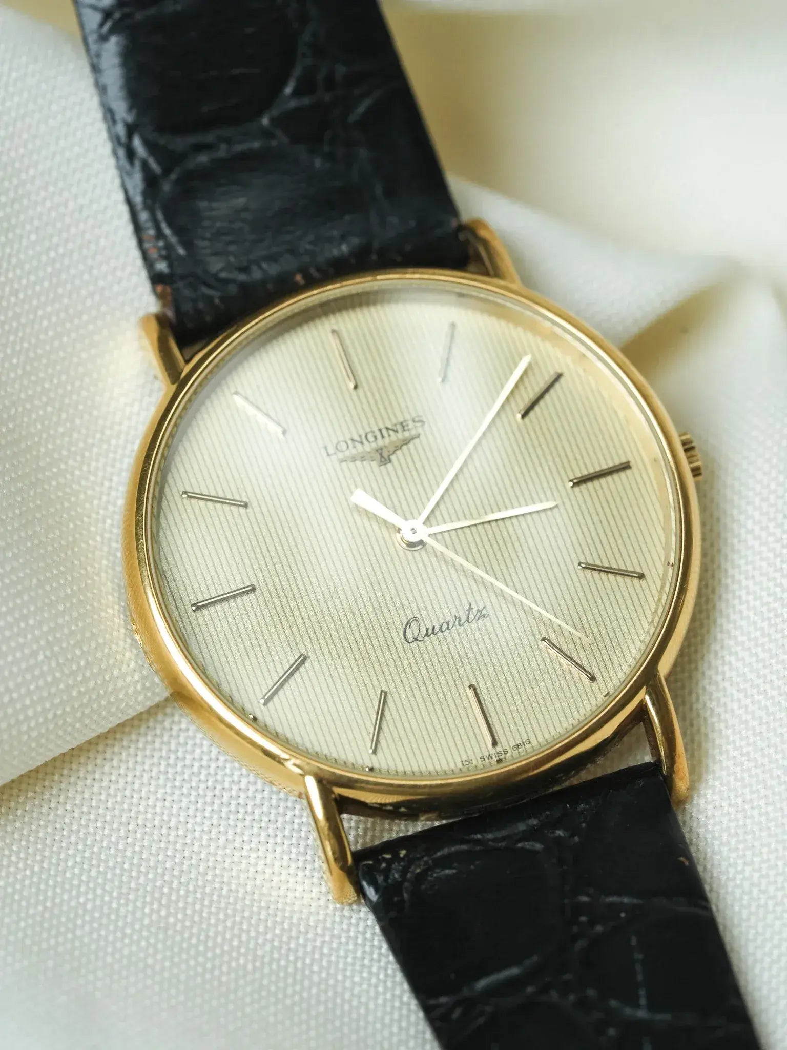 Longines - Gold Tapisserie Zifferblatt Champagner Quarz - 1980s