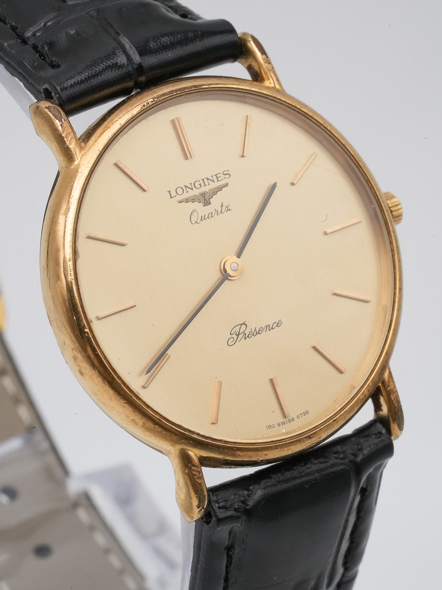 Longines - Présence Dress Watch Cadran Or - 1980s - Atelier Victor Paris - Vintage Watch Shop Dubai