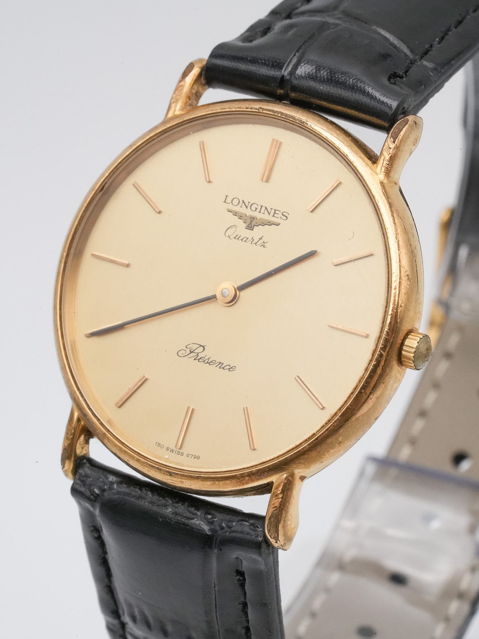 Longines - Présence Dress Watch Cadran Or - 1980s - Atelier Victor Paris - Vintage Watch Shop Dubai