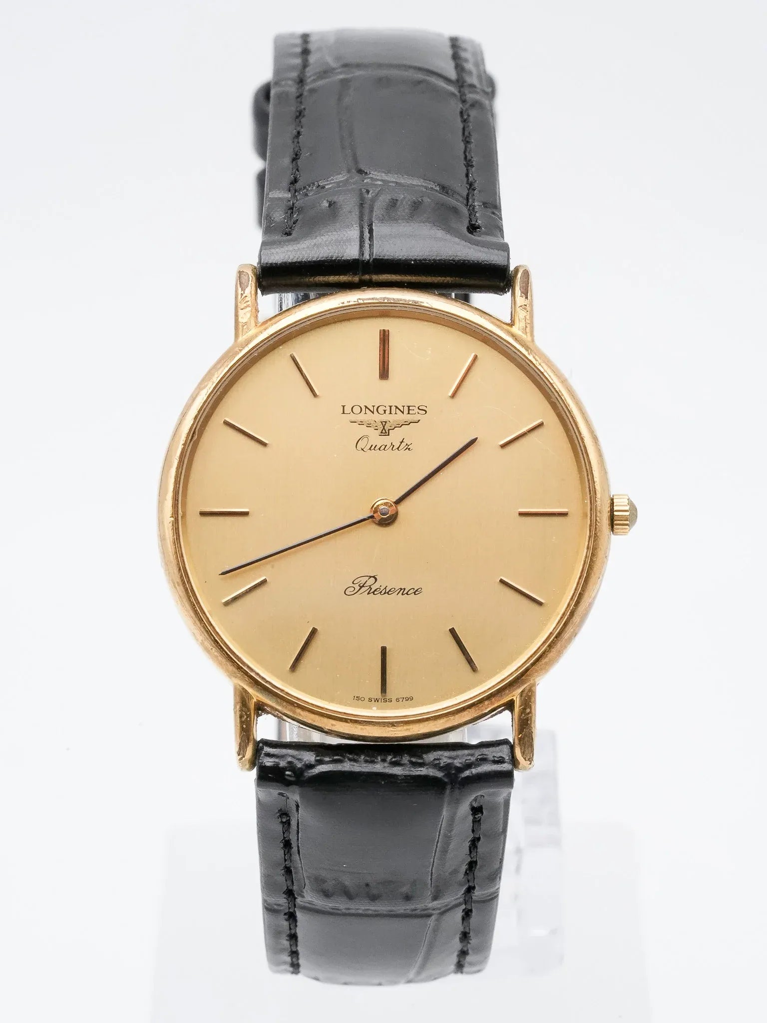 Longines - Présence Or Montre habillée Cadran Or- 1980s - Atelier Victor - Vintage Shop