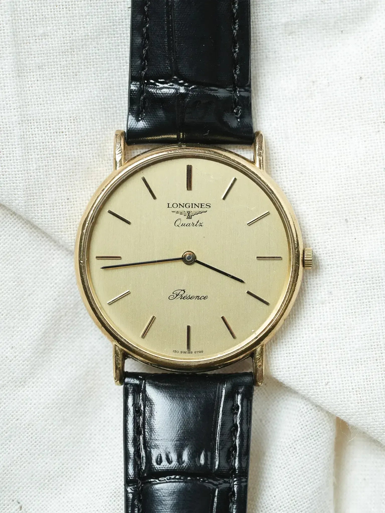 Longines - Présence Quartz Or Cadran Or - 1980s - Atelier Victor