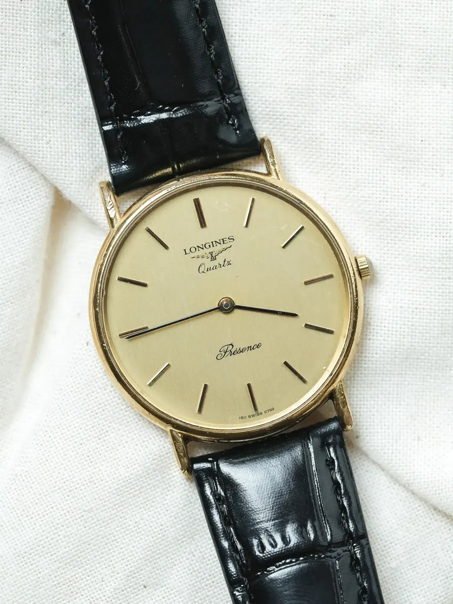 Longines - Présence Quartz Or Cadran Or - 1980s - Atelier Victor