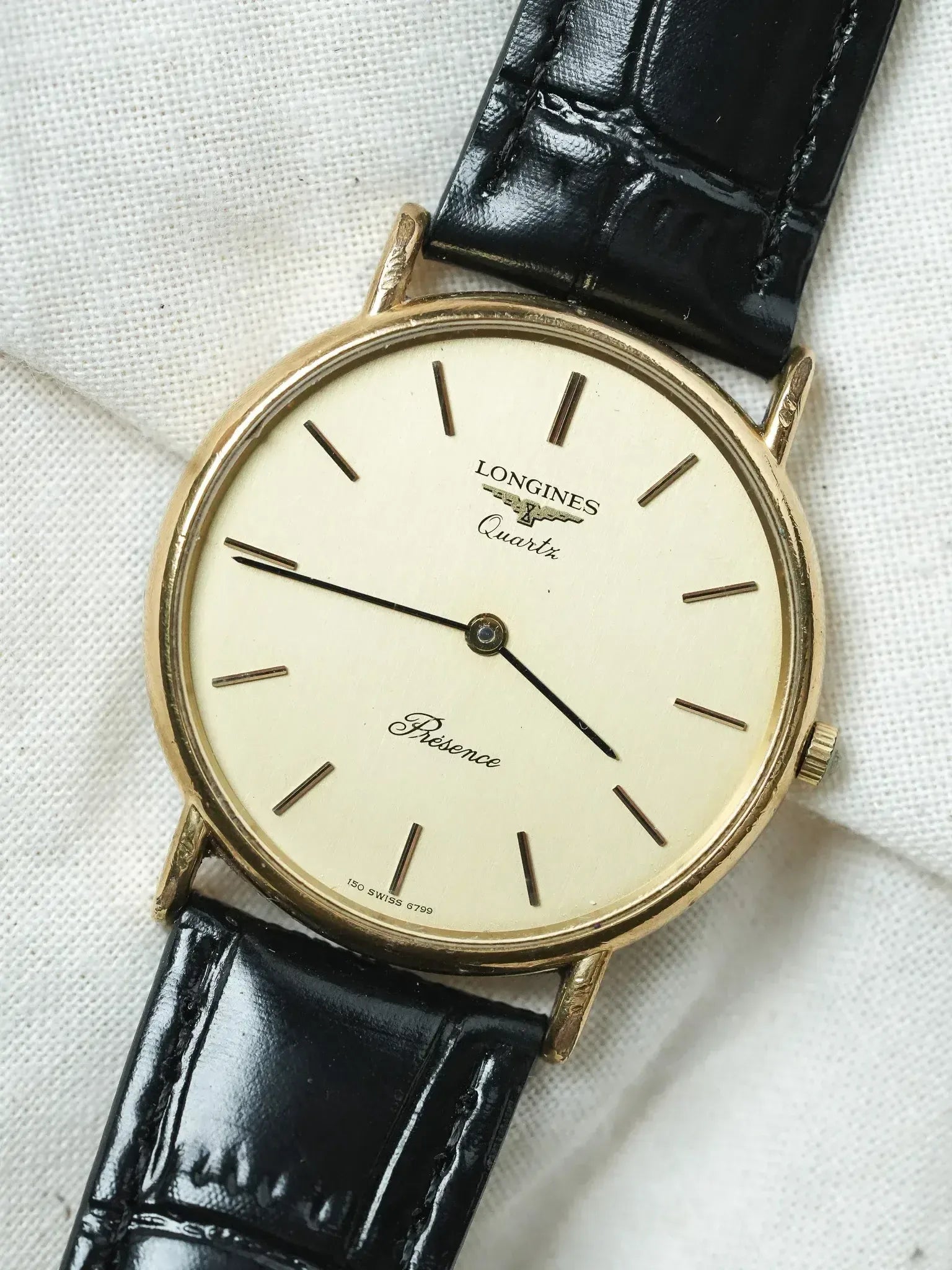 Longines - Présence Quartz Or Cadran Or - 1980s - Atelier Victor