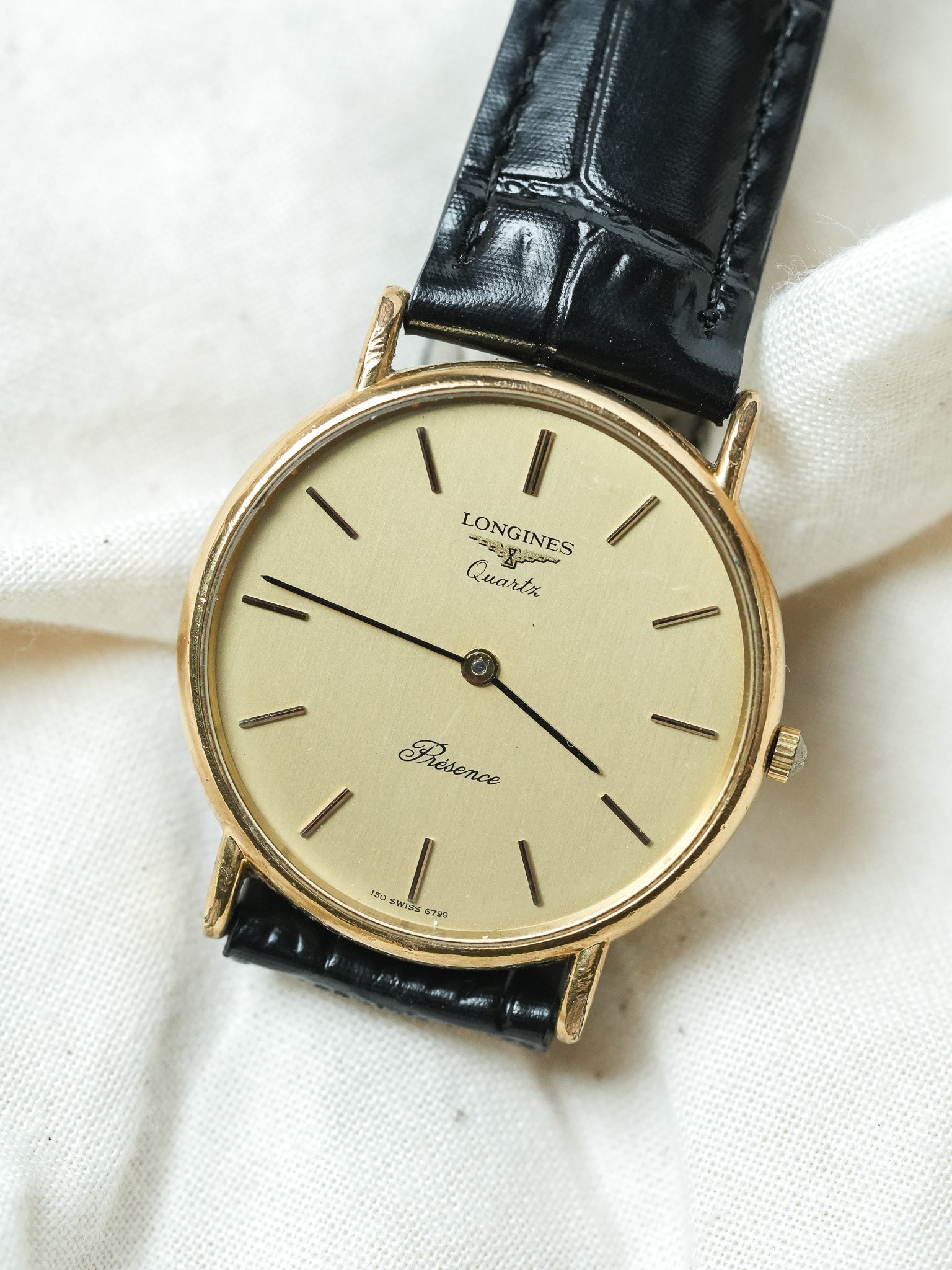 Longines - Présence Quartz Or Cadran Or - 1980s - Atelier Victor - Vintage Shop