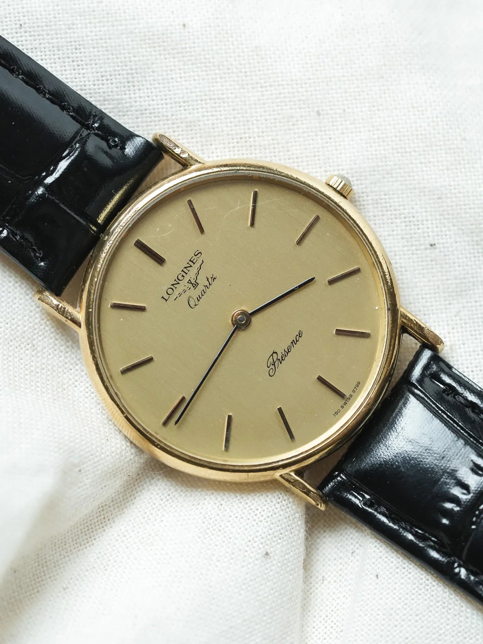 Longines - Présence Quartz Or Cadran Or - 1980s - Atelier Victor - Vintage Shop