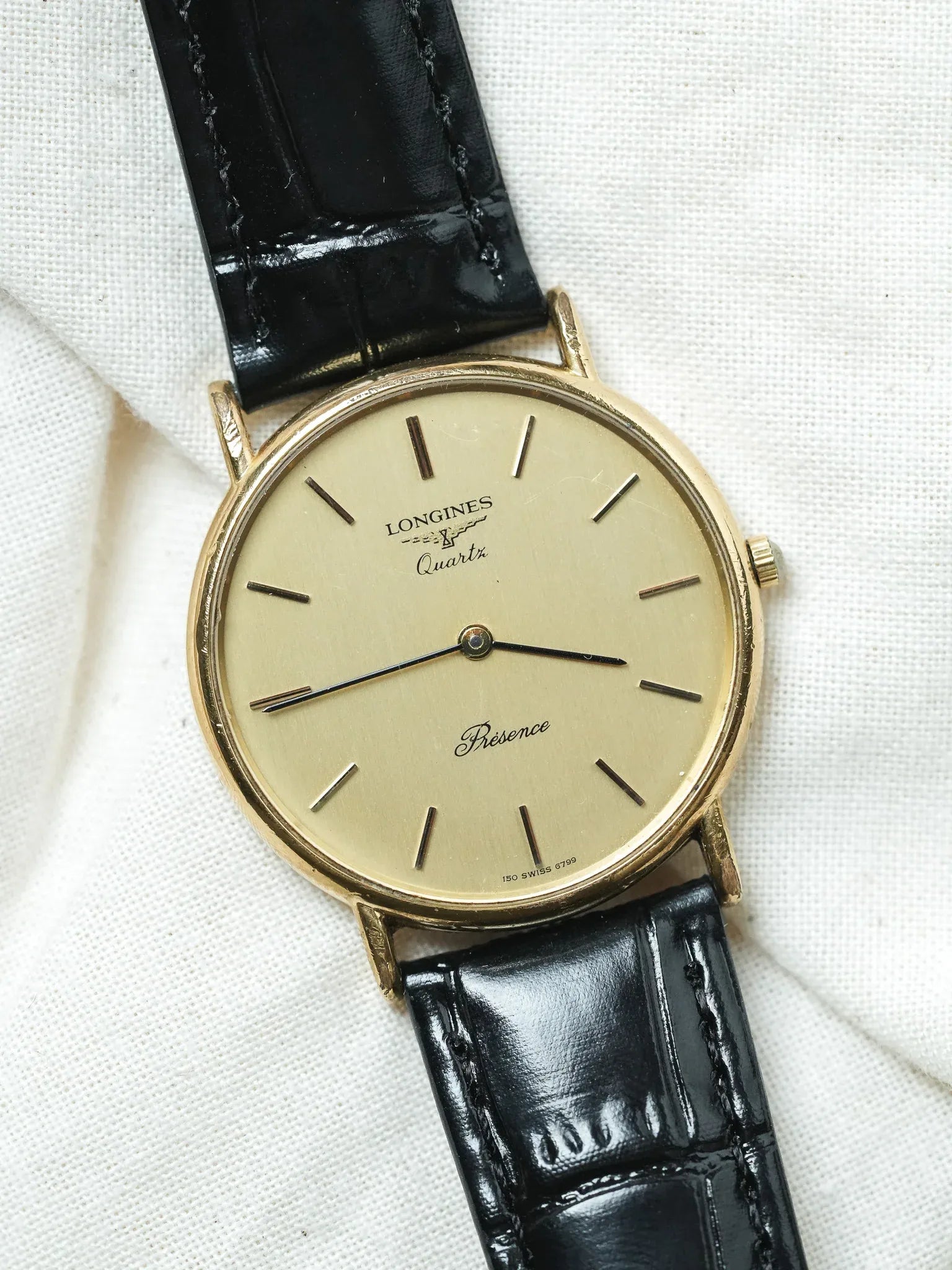 Longines - Présence Quartz Or Cadran Or - 1980s - Atelier Victor - Vintage Shop