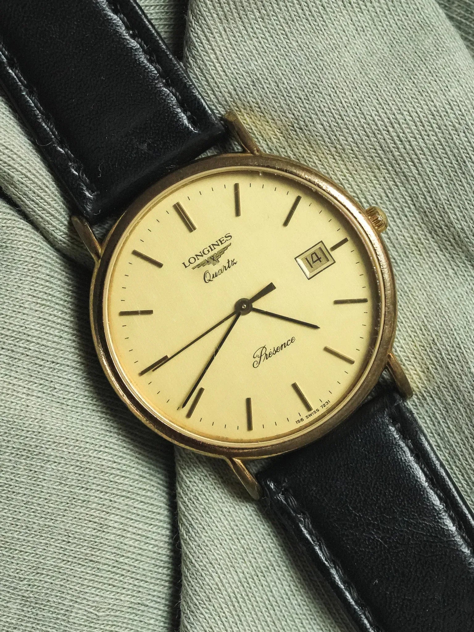 Longines - Presence Ronde Or date - 1980s - Atelier Victor